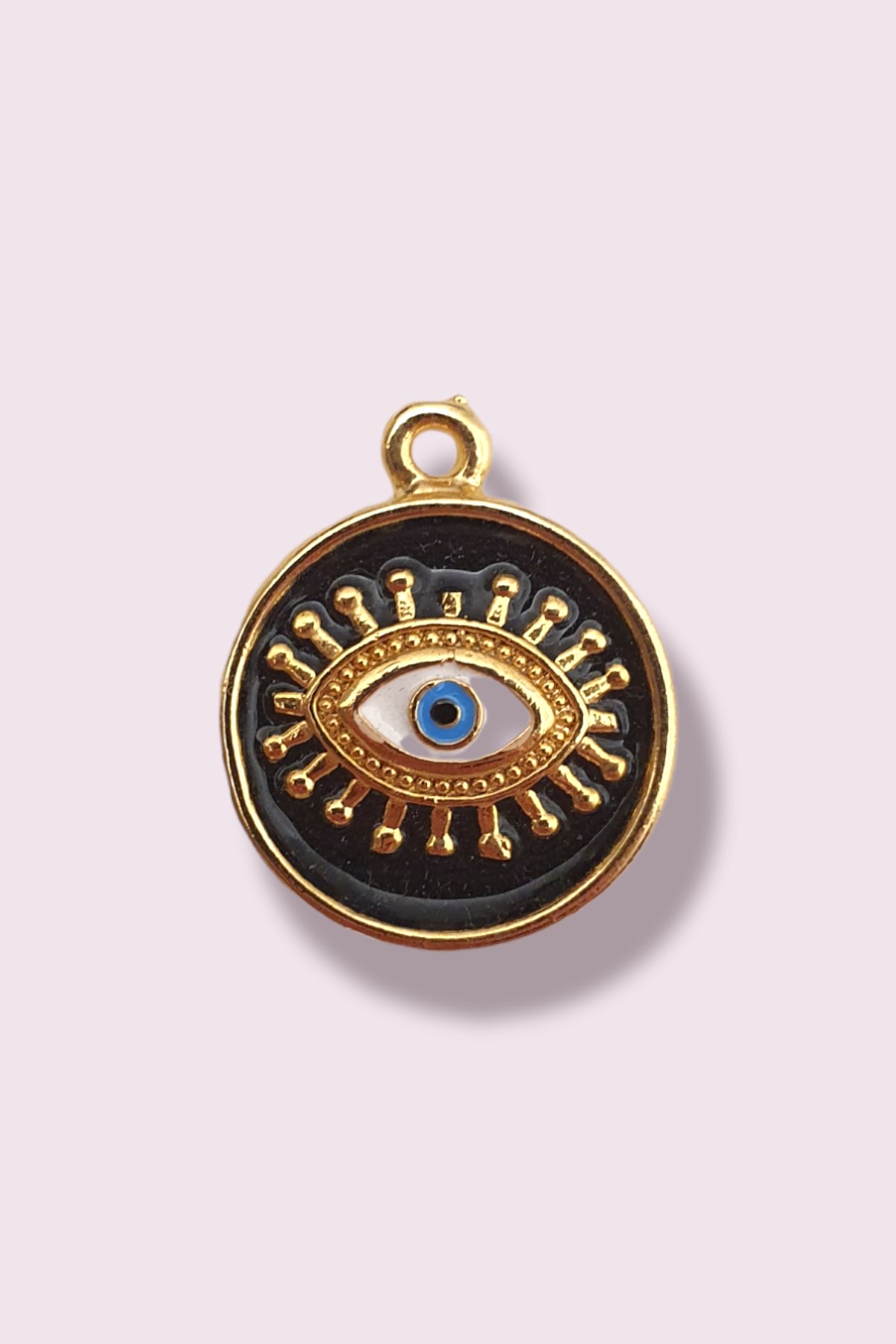 Göz Kolye Ucu - Evil Eye Kolye Ucu - Siyah Mineli