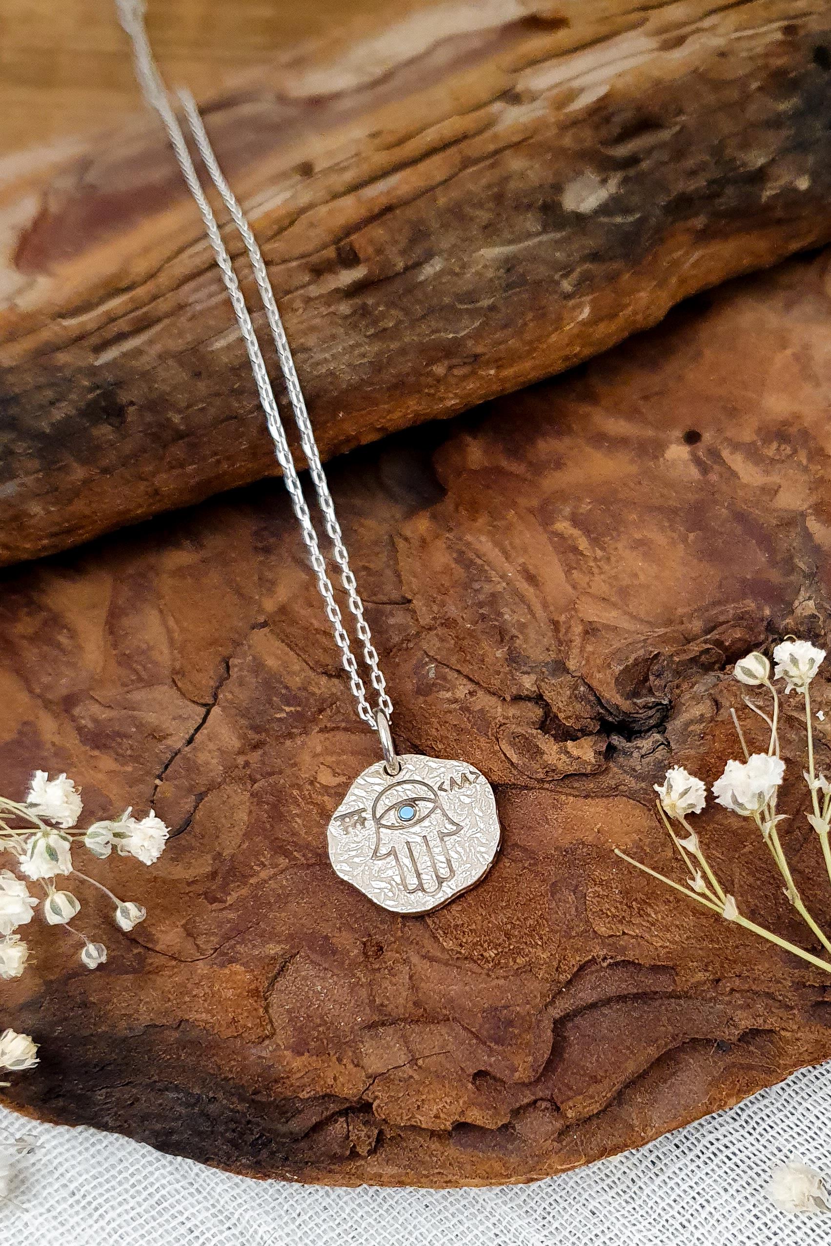 Hamsa Kolye Fatmanın Eli Doğal Taşlı