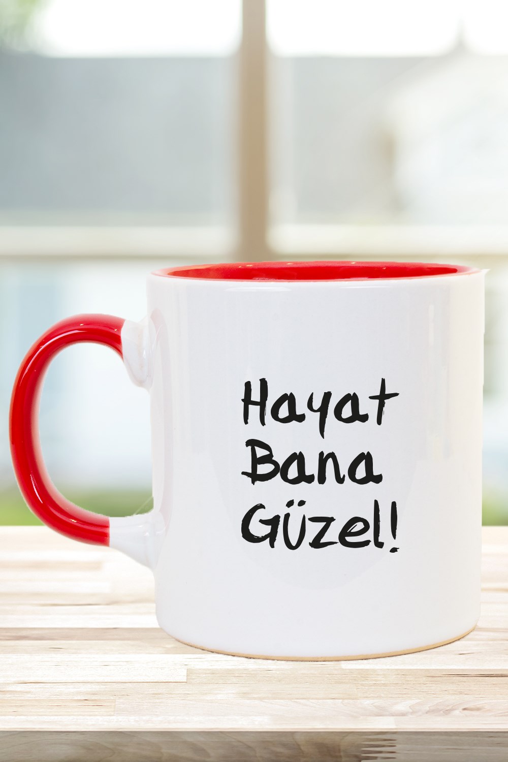 HAYAT BANA GÜZEL SLOGANLI KUPA SARI