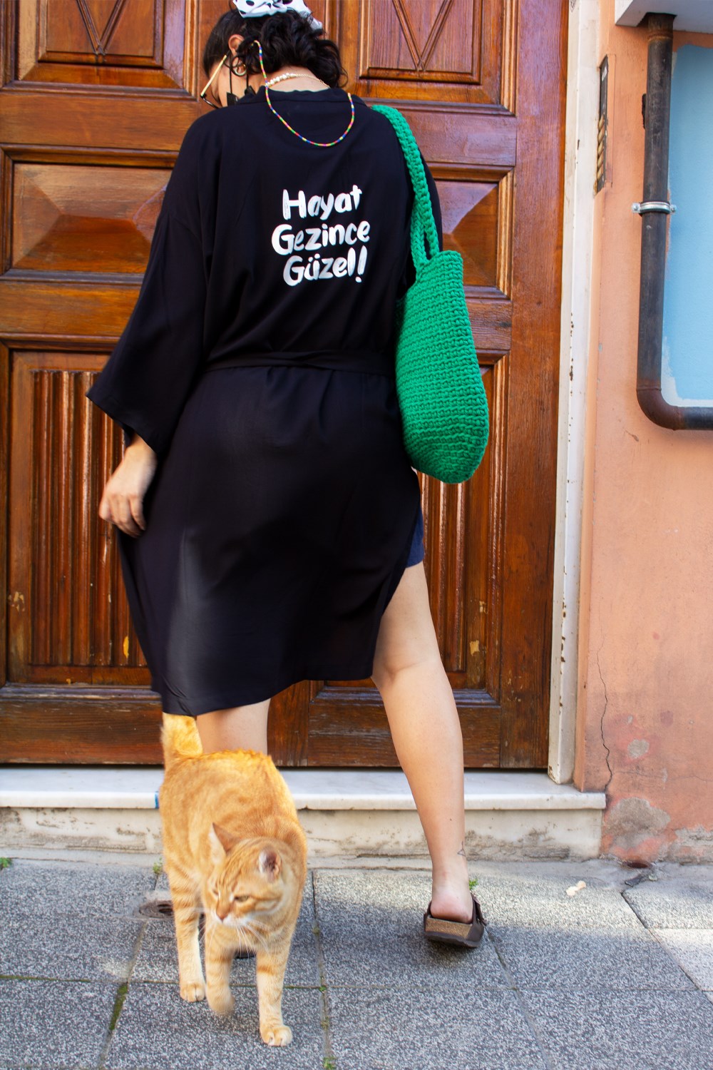 Hayat Gezince Güzel Kimono - Siyah
