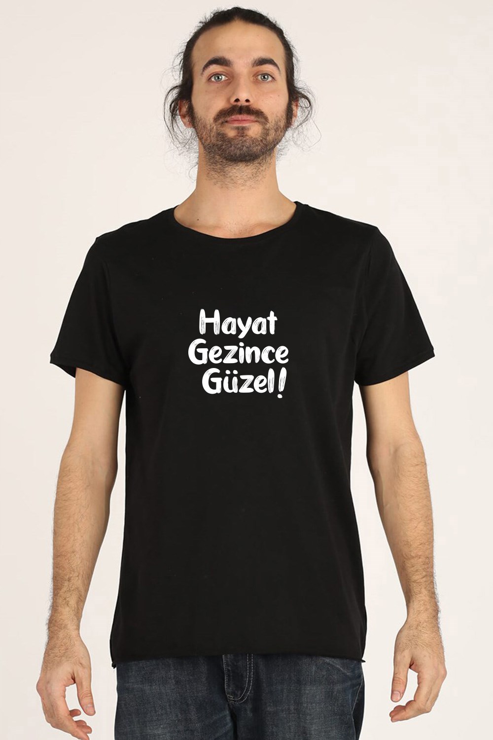 HAYAT GEZİNCE GÜZEL YUVARLAK YAKA YAKA T-SHIRT
