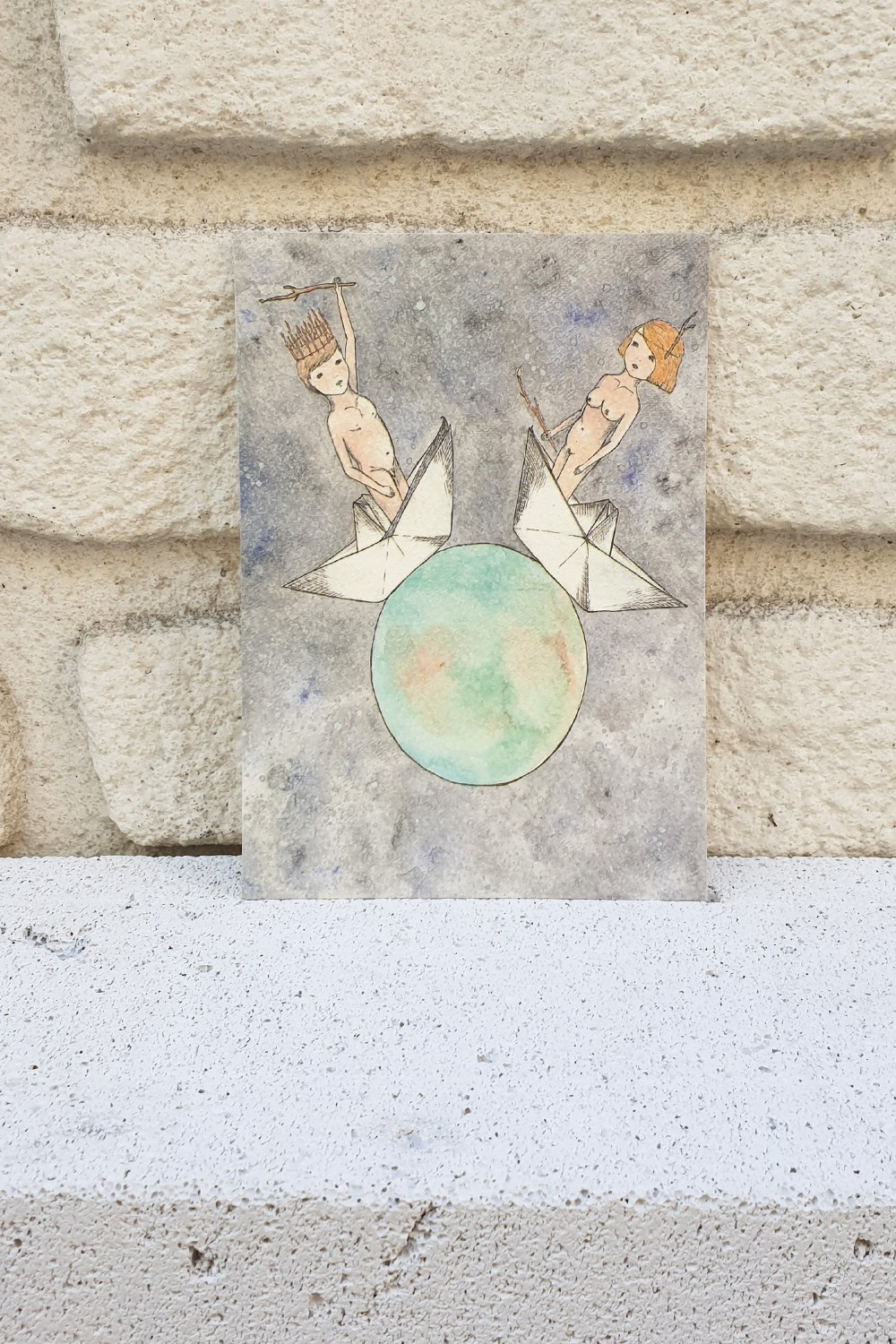 KAĞIT GEMİ İLLÜSTRASYON KARTPOSTAL