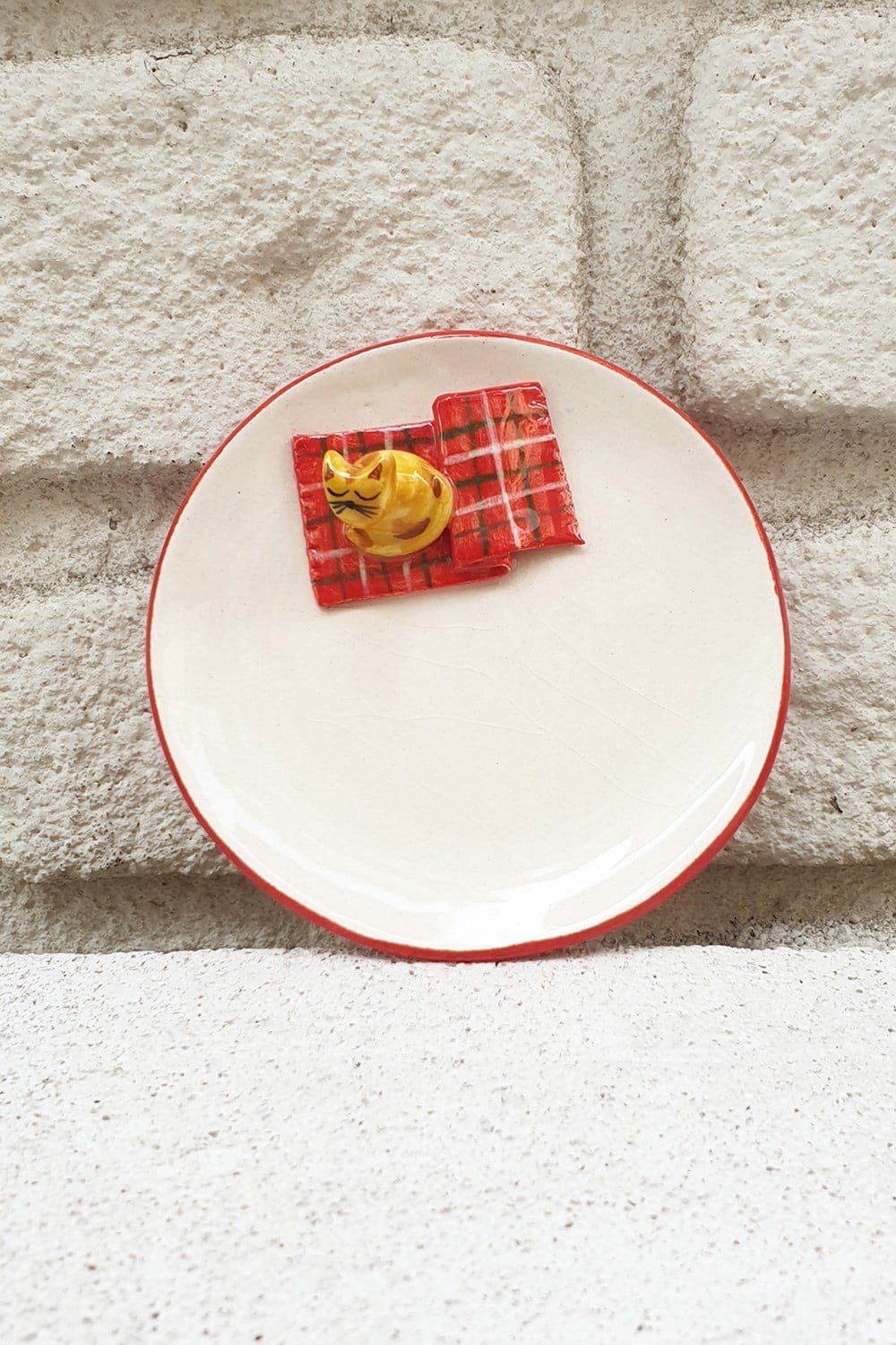 KEDİLİ TABAK - SERAMİK - EL YAPIMI