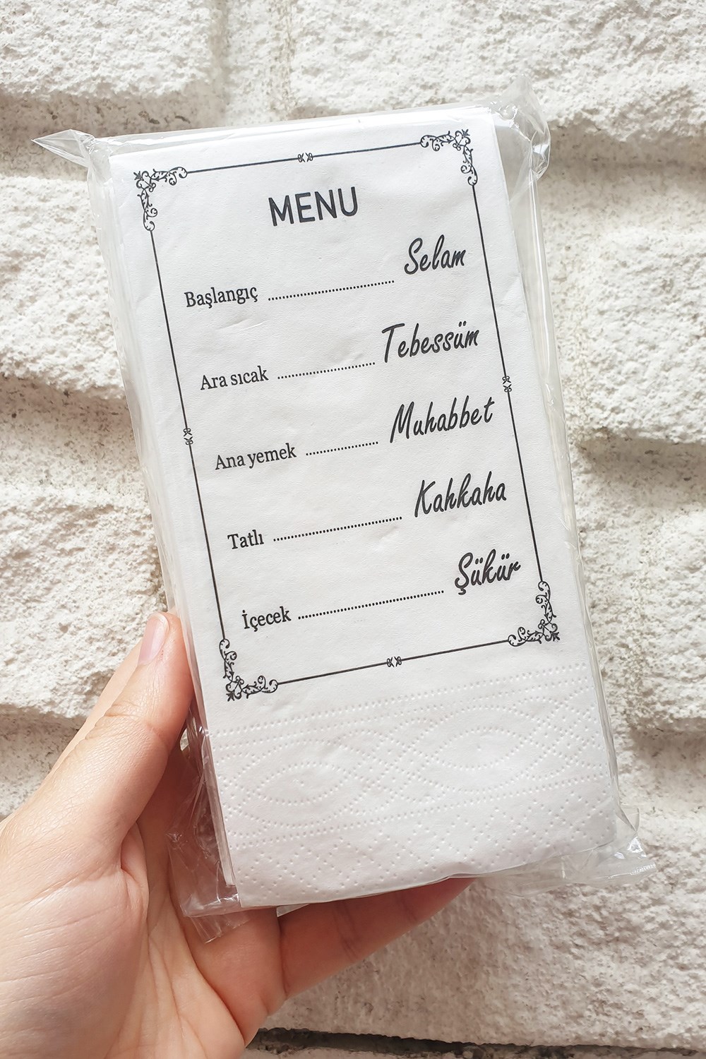 MENÜ SUNUM PEÇETESİ (20 Adet )