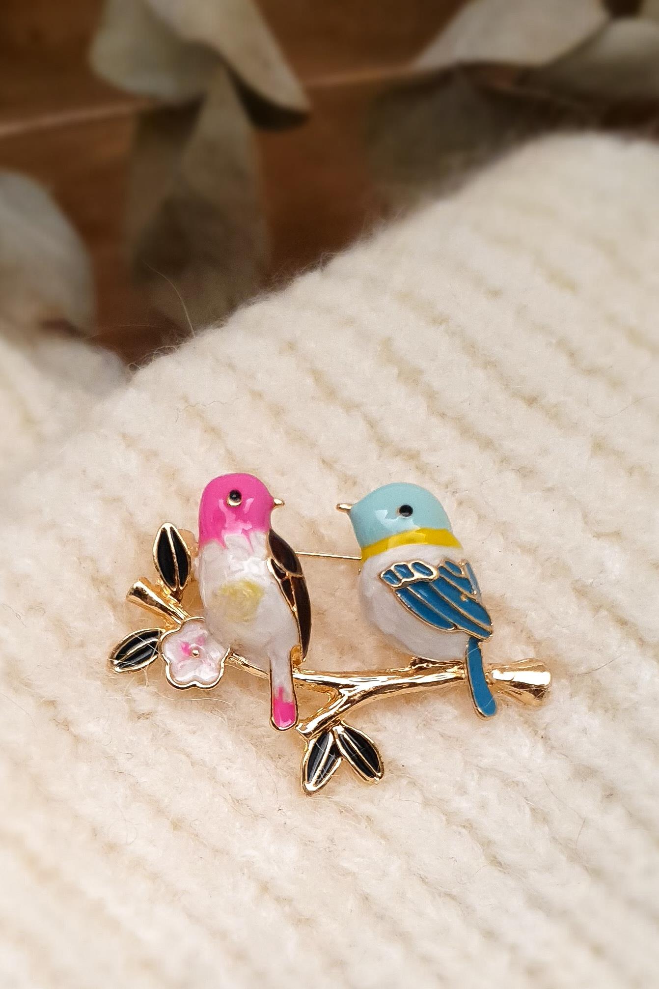 Minik Kuşlar Broş - Yaka İğnesi