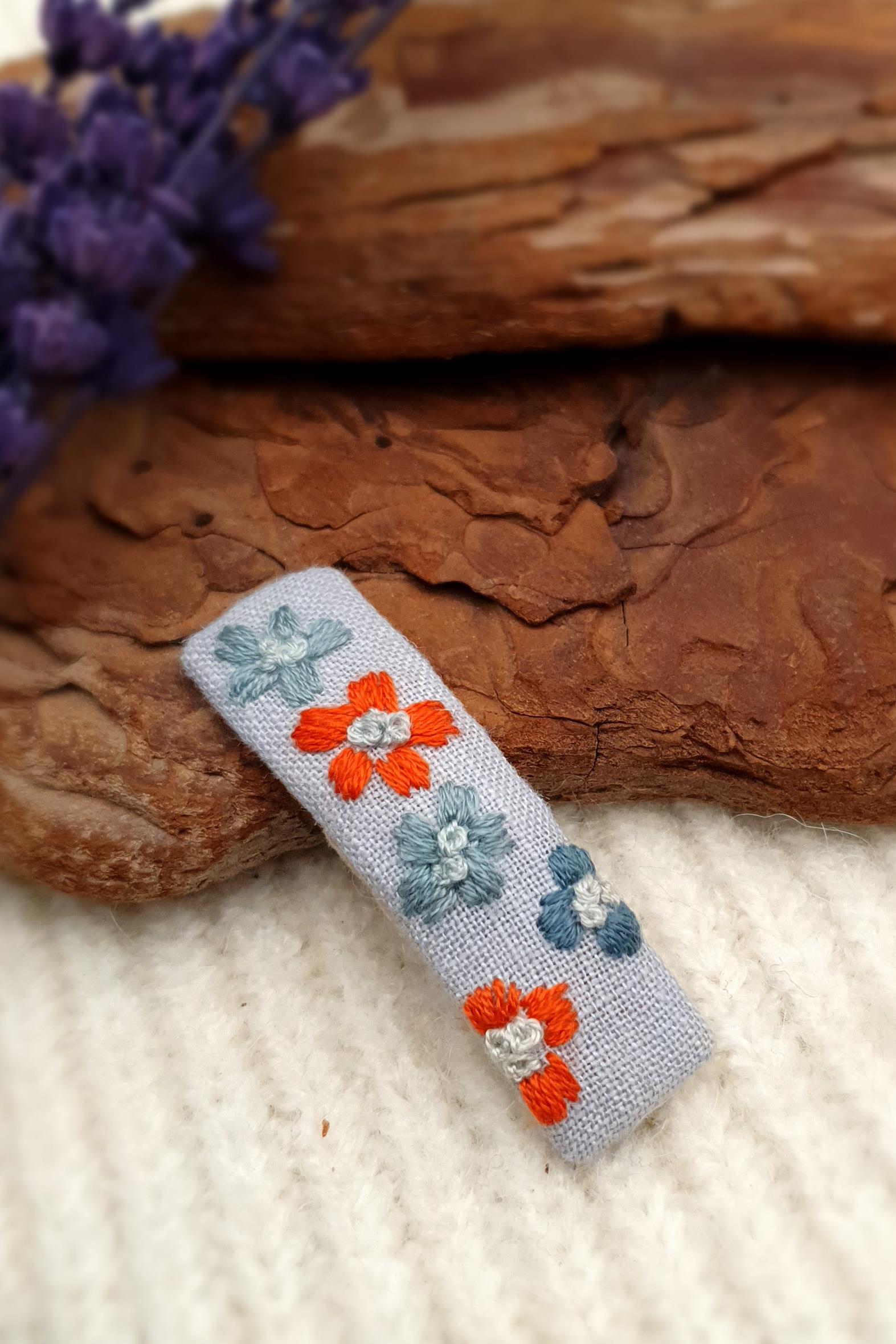 Nakışlı Toka - Sonbahar Çiçekleri Nakış Toka