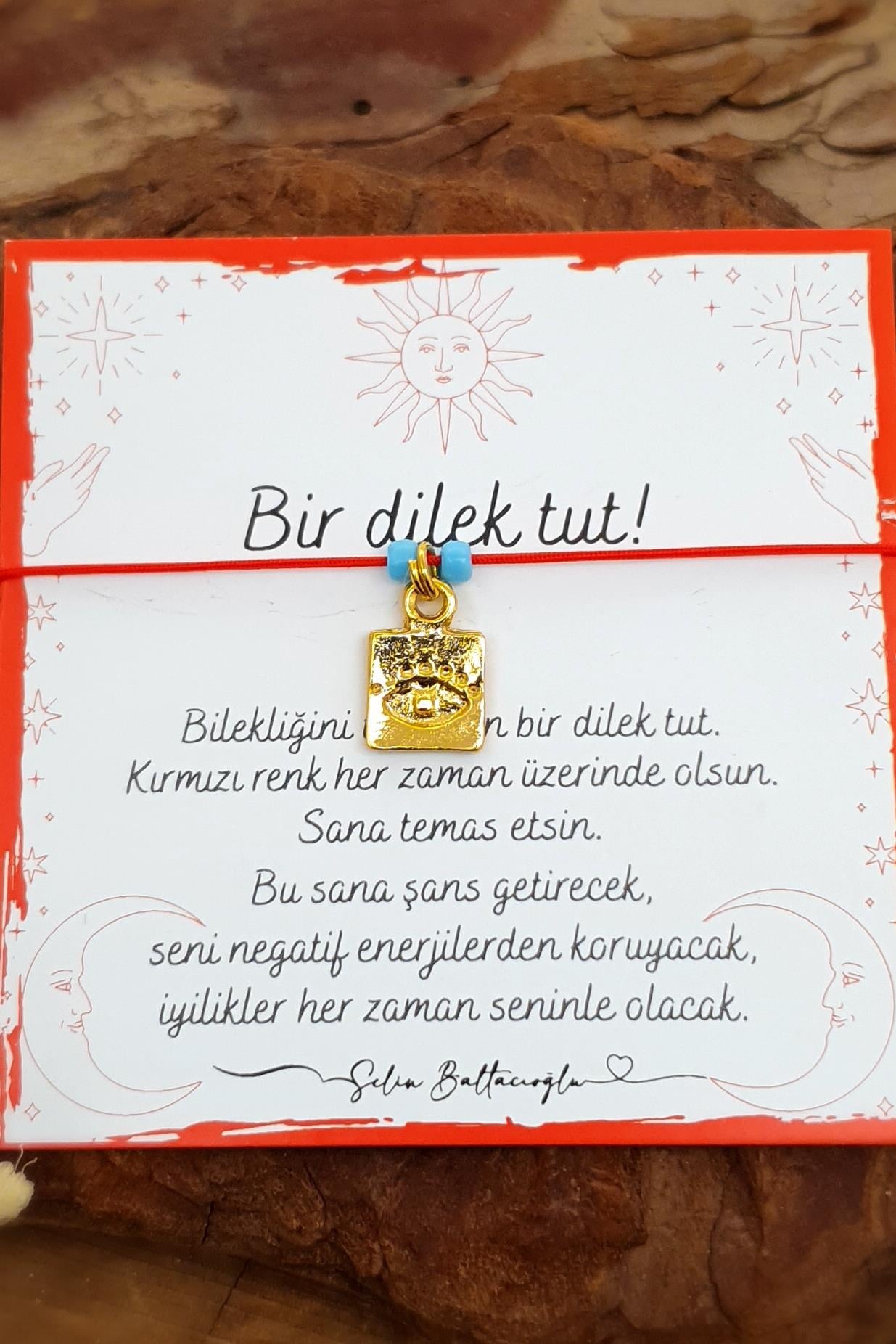 Şans Bilekliği - Kırmızı İp Bileklik - Sallantılı Göz