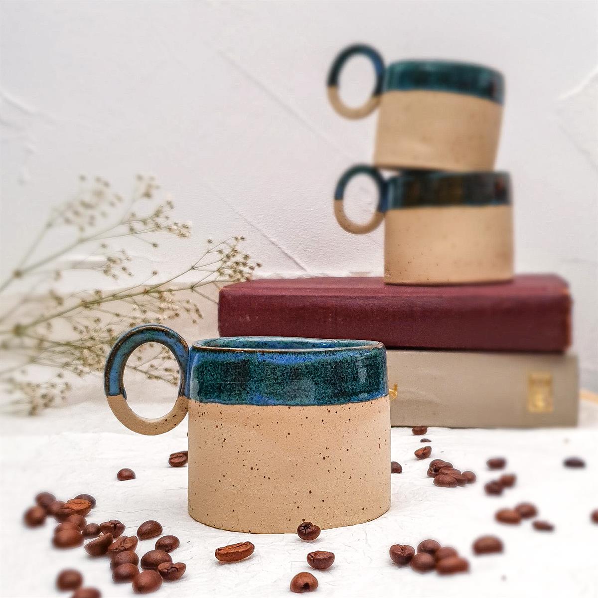 Stoneware Fincan - El Yapımı Stoneware Seramik - Gece Mavisi Renk