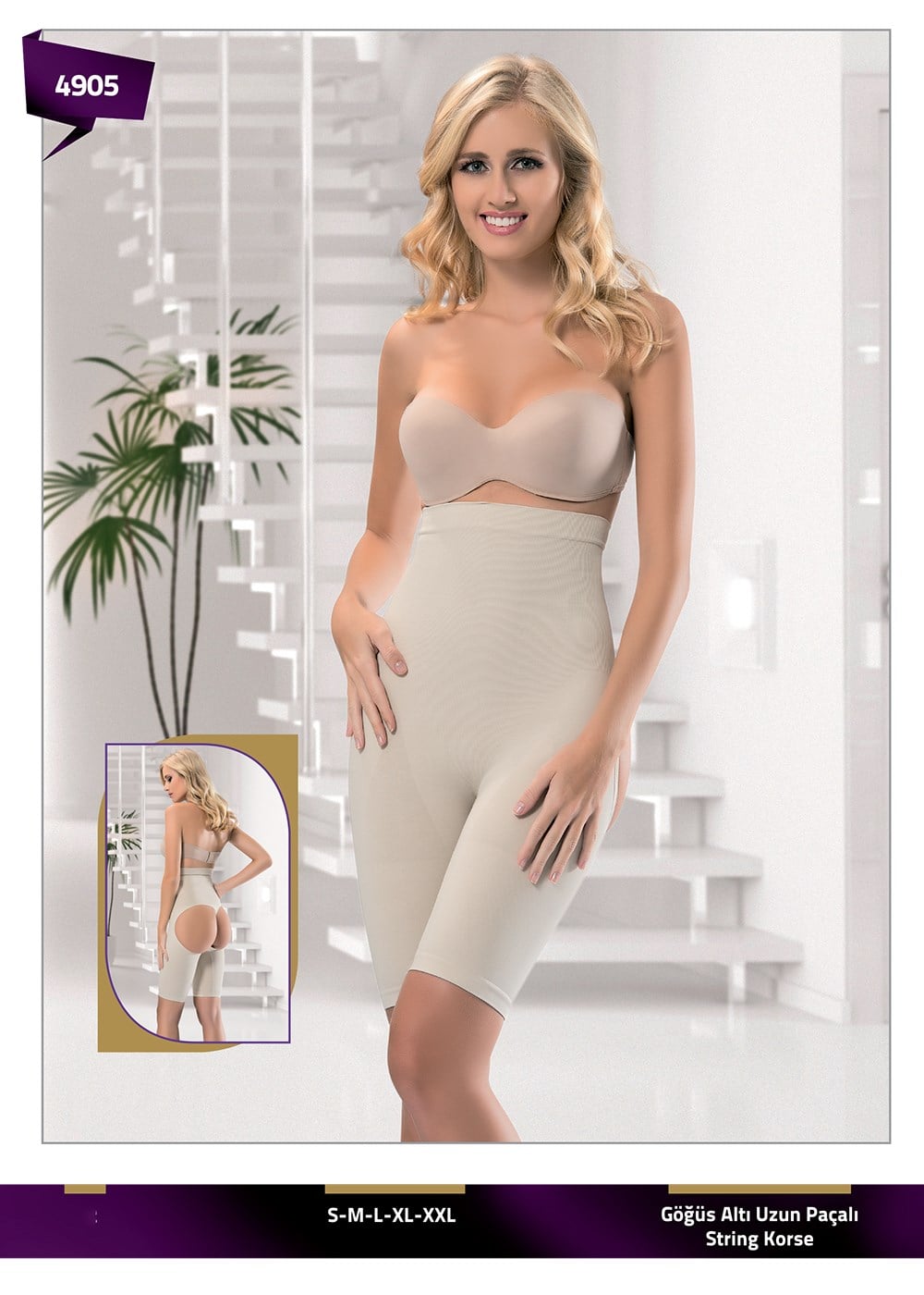 Mideli Uzun Paçalı String Korse