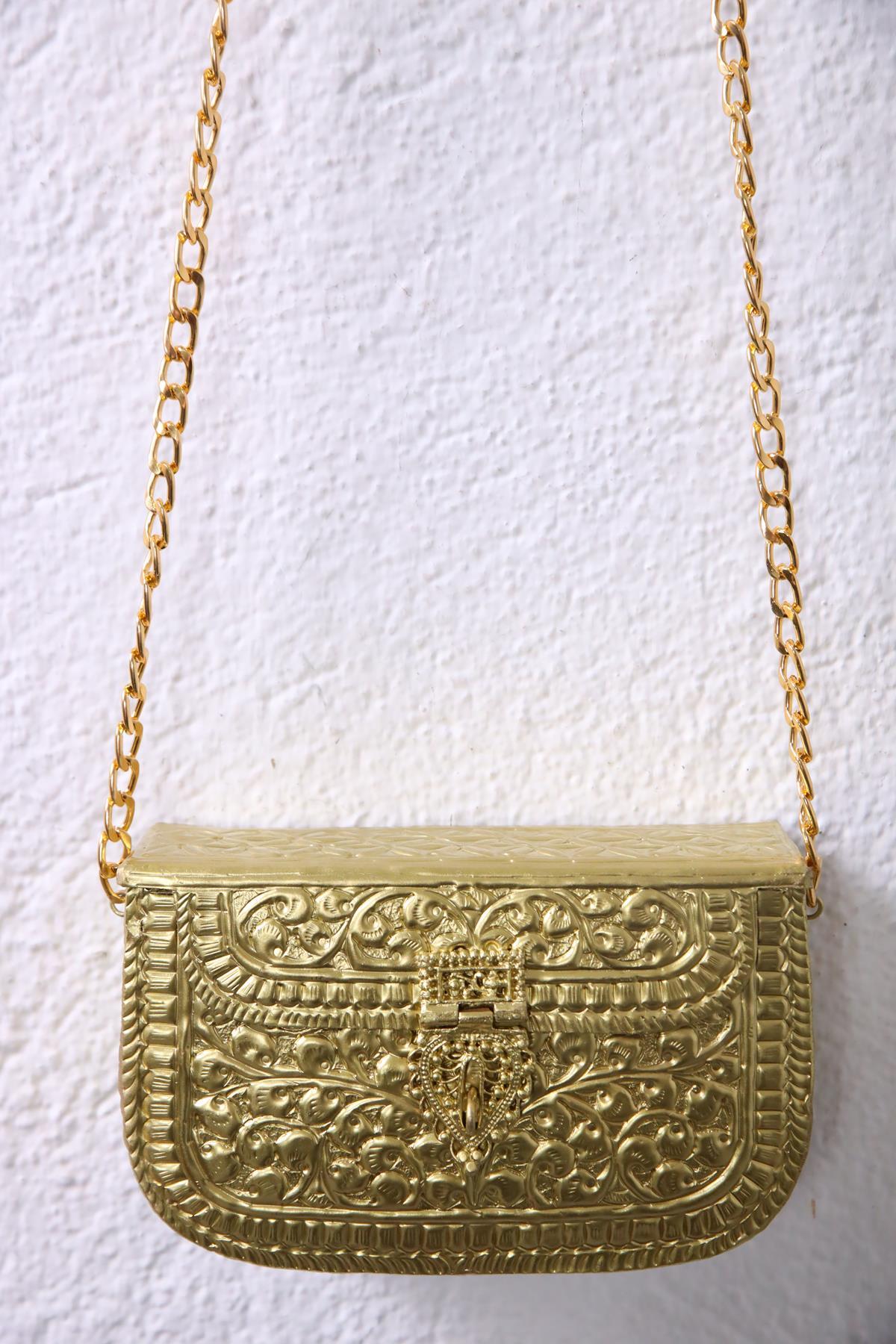 Gold Rengi Özel Tasarım Çanta - Şaman Butik Gold Rengi Özel Tasarım Çanta