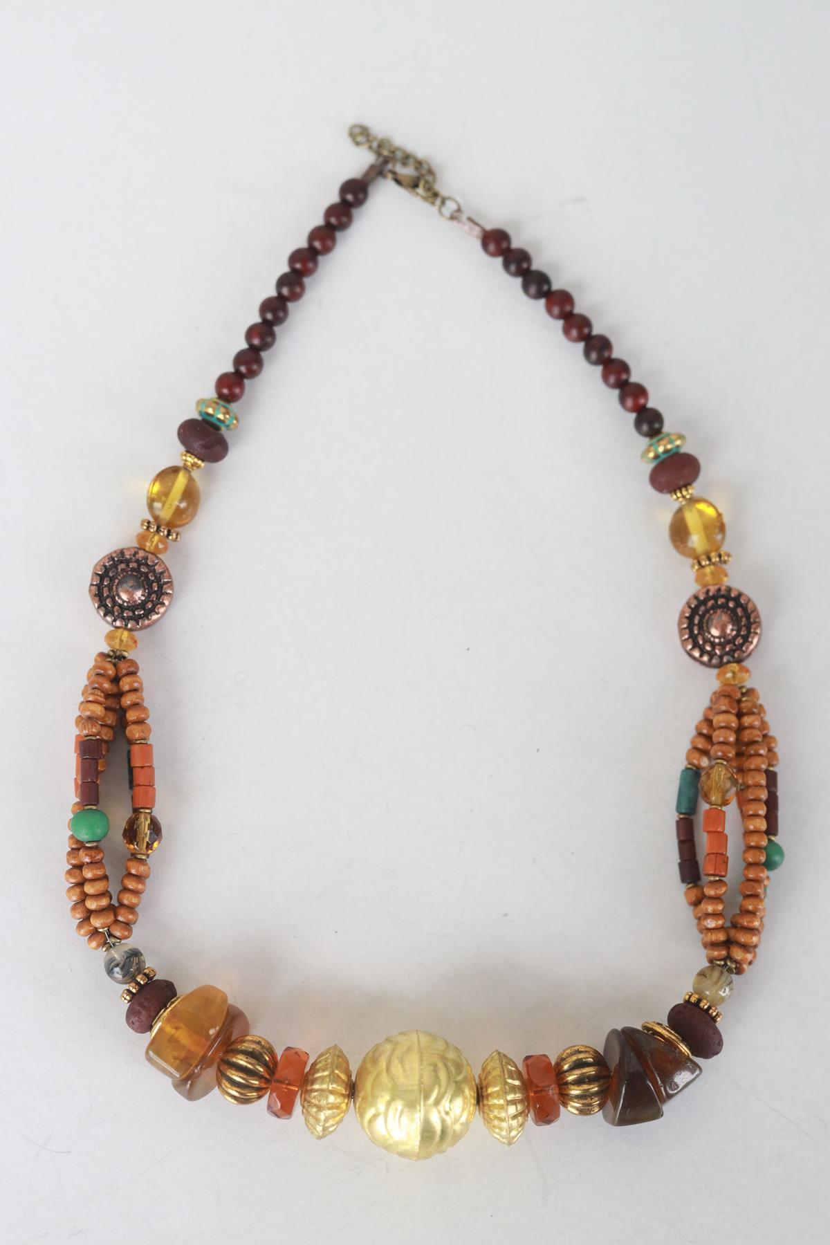 Otantik Gold Detaylı Kolye