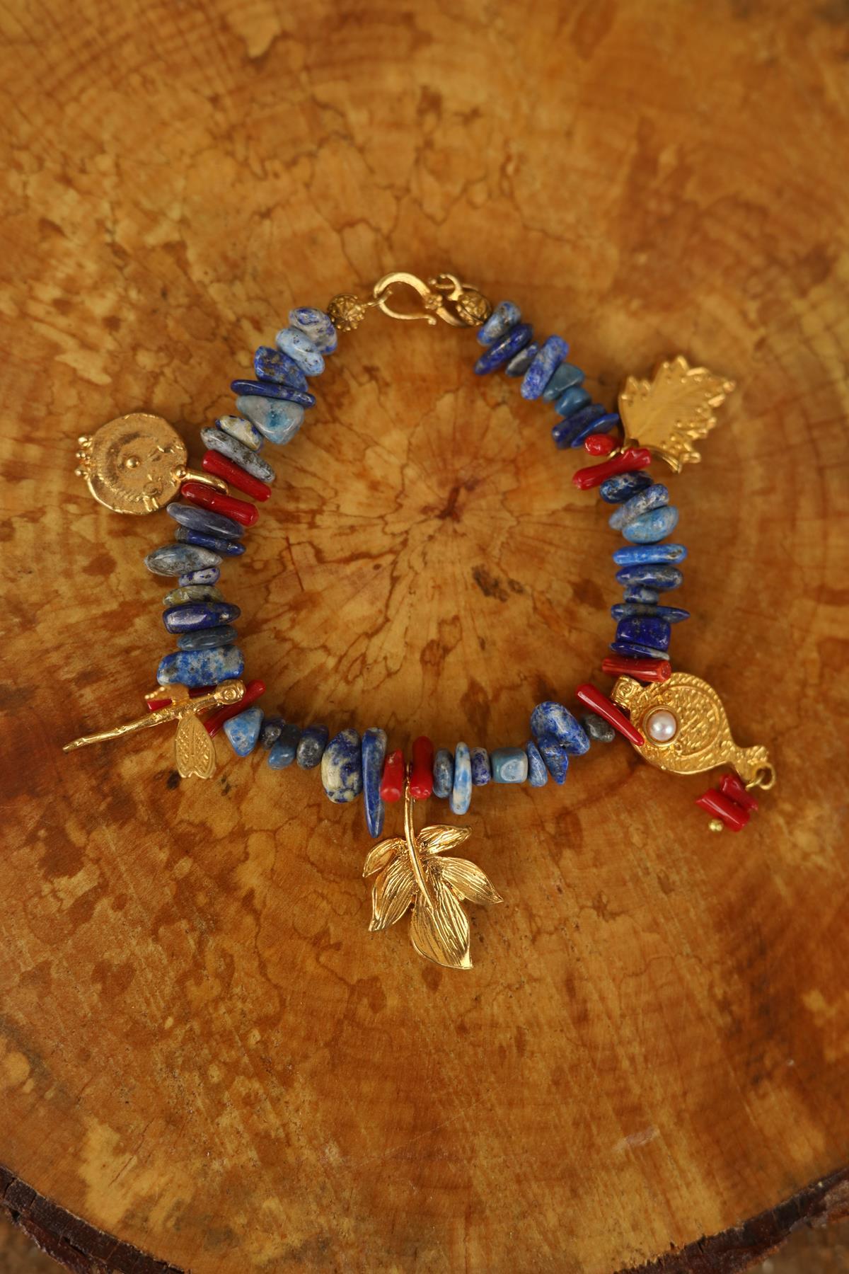 Fish Detailed Lapis Bracelet