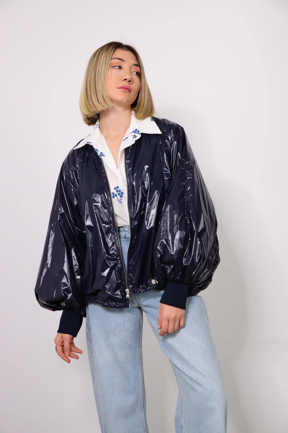 Lacivert Balon Kol Kısa Ceket - Şaman Butik - Bohem Giyim ve Aksesuar | Kadın & Erkek Lacivert Balon Kol Kısa Ceket