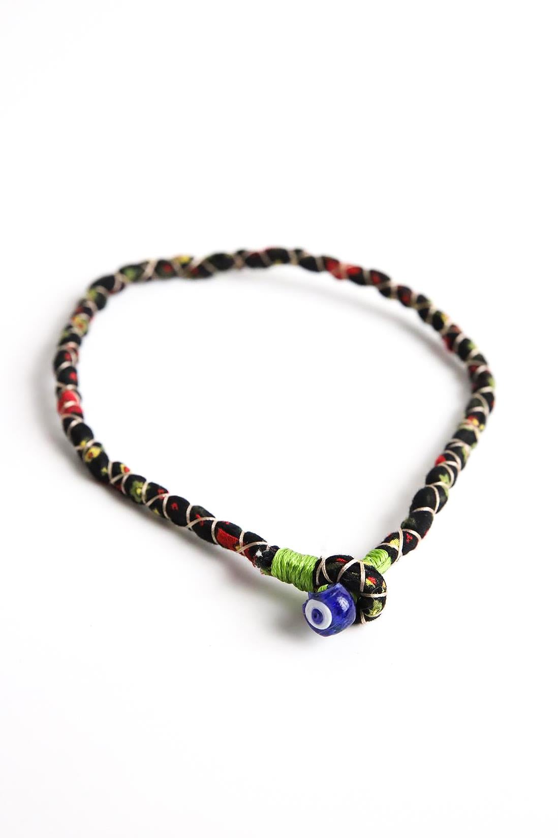 Renkli Nazar Boncuğu Detaylı Tasarım Kolye - Şaman Butik Renkli Nazar Boncuğu Detaylı Tasarım Kolye