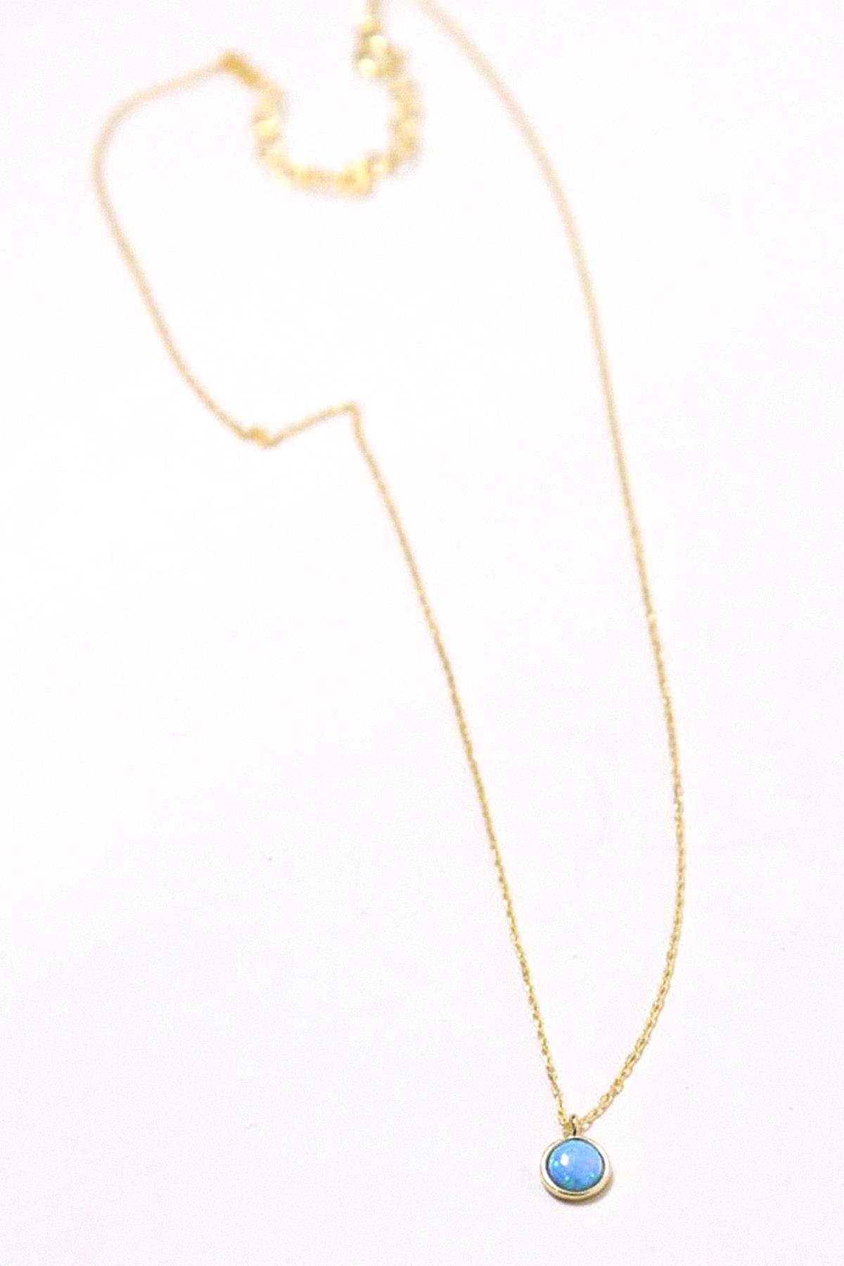 Mavi Opal Kolye - Şaman Butik Mavi Opal Kolye