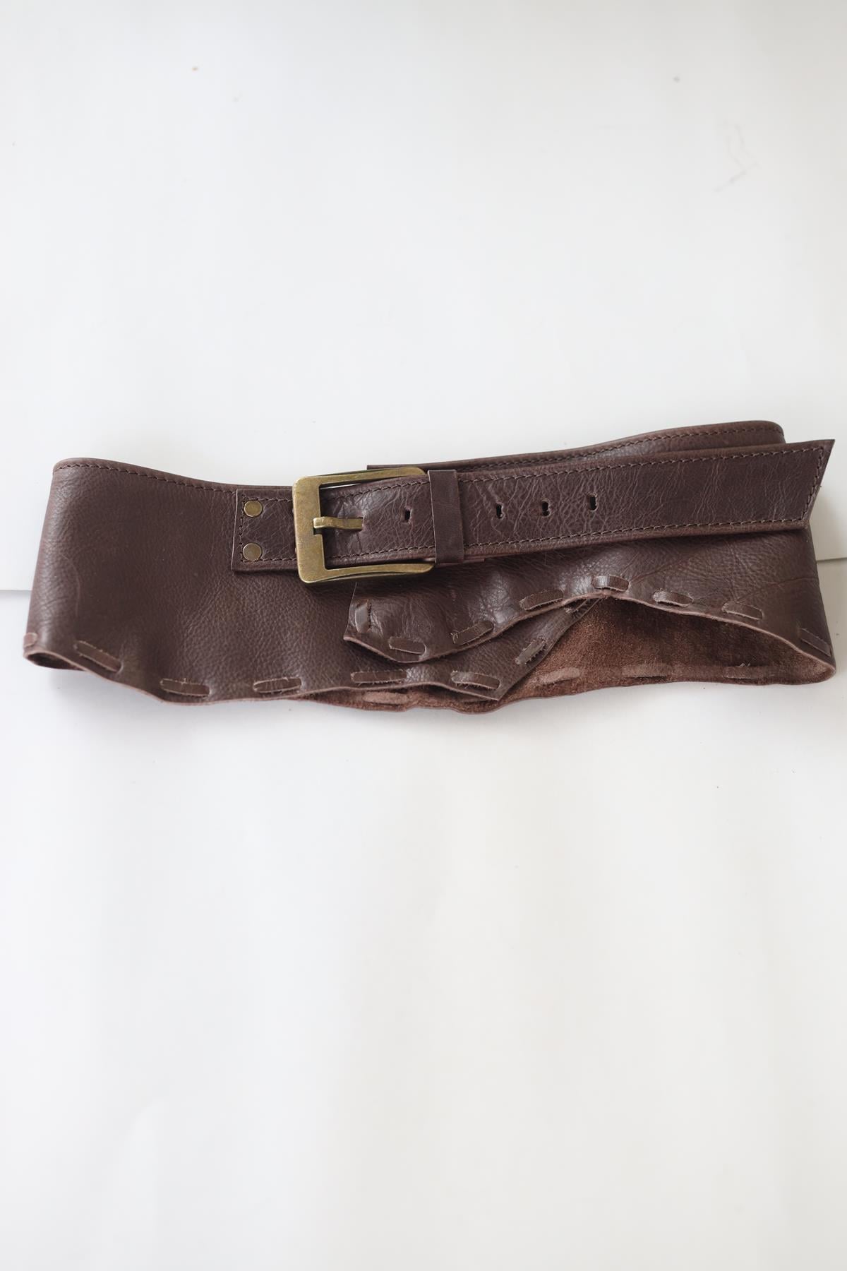 Brown Pieced Leather Belt