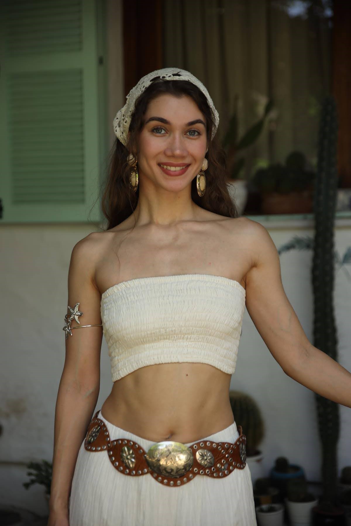 Ecru Crop Blouse