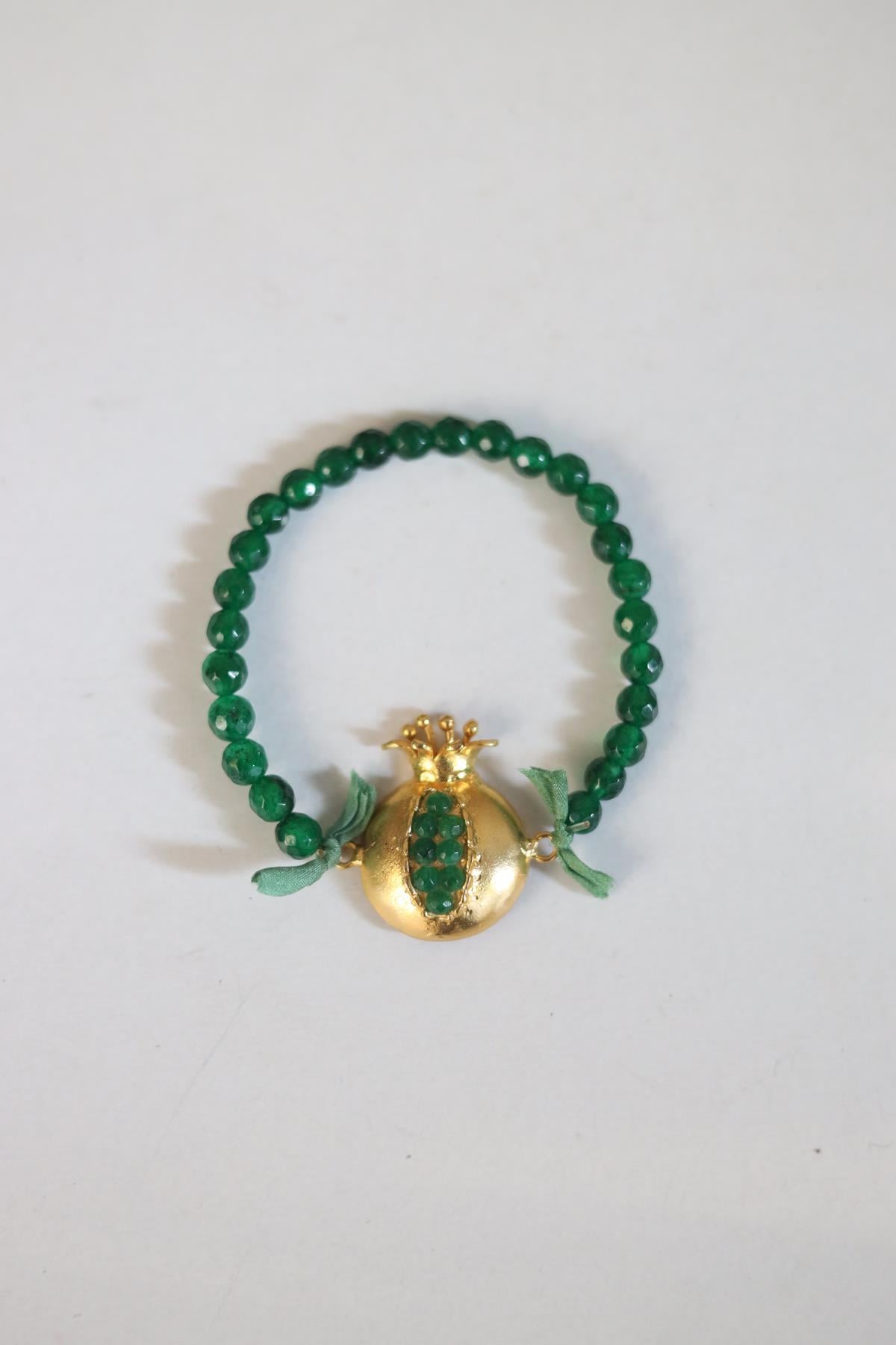 Agate Detailed Pomegranate Bracelet
