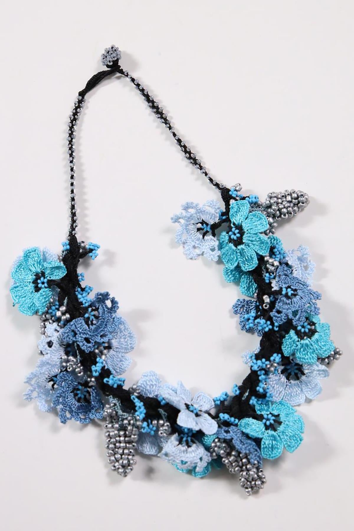 Boncuklu Tasarım İğne Oyası Kolye - Şaman Butik Boncuklu Tasarım İğne Oyası Kolye