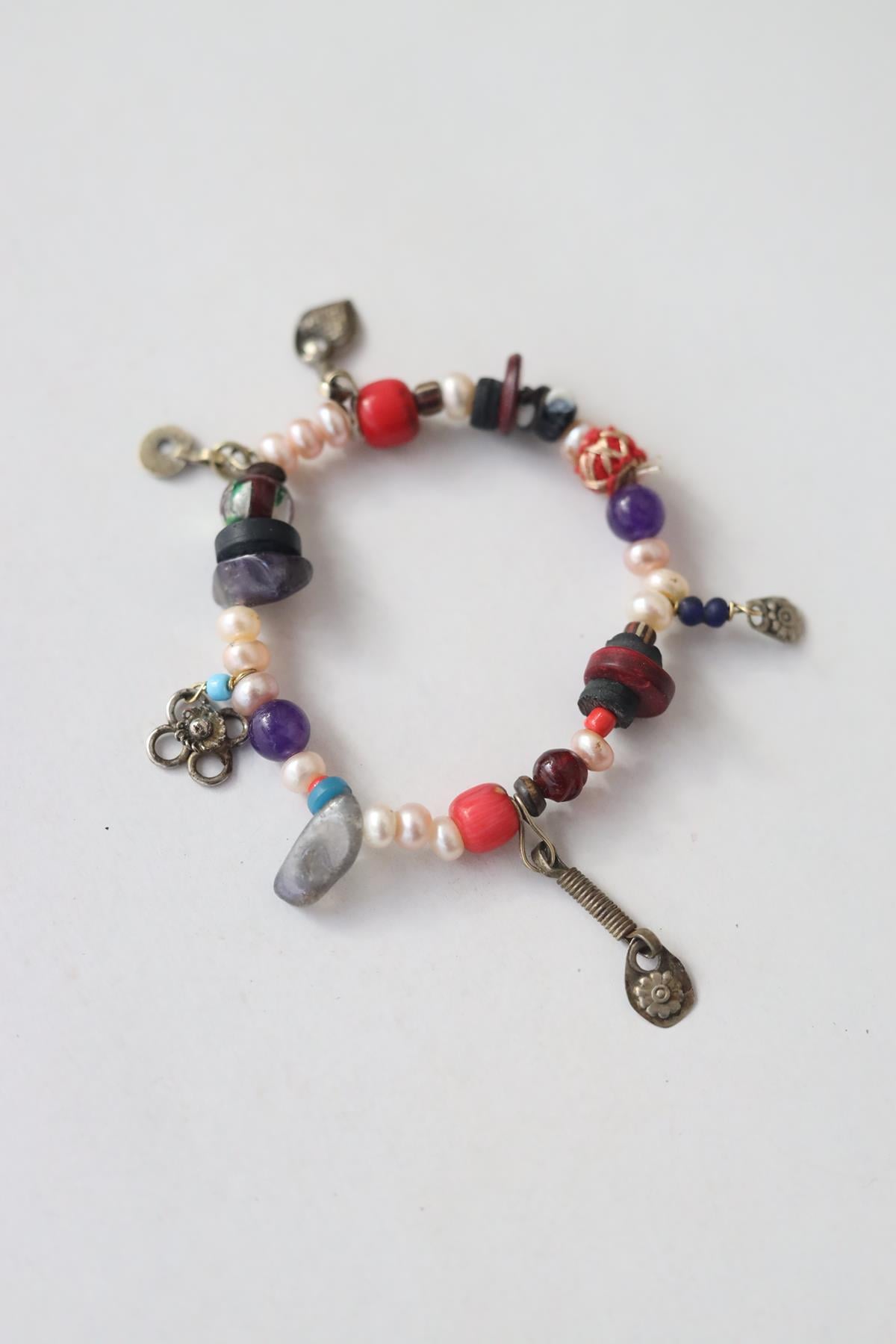 Agate Detailed Pearl Bracelet