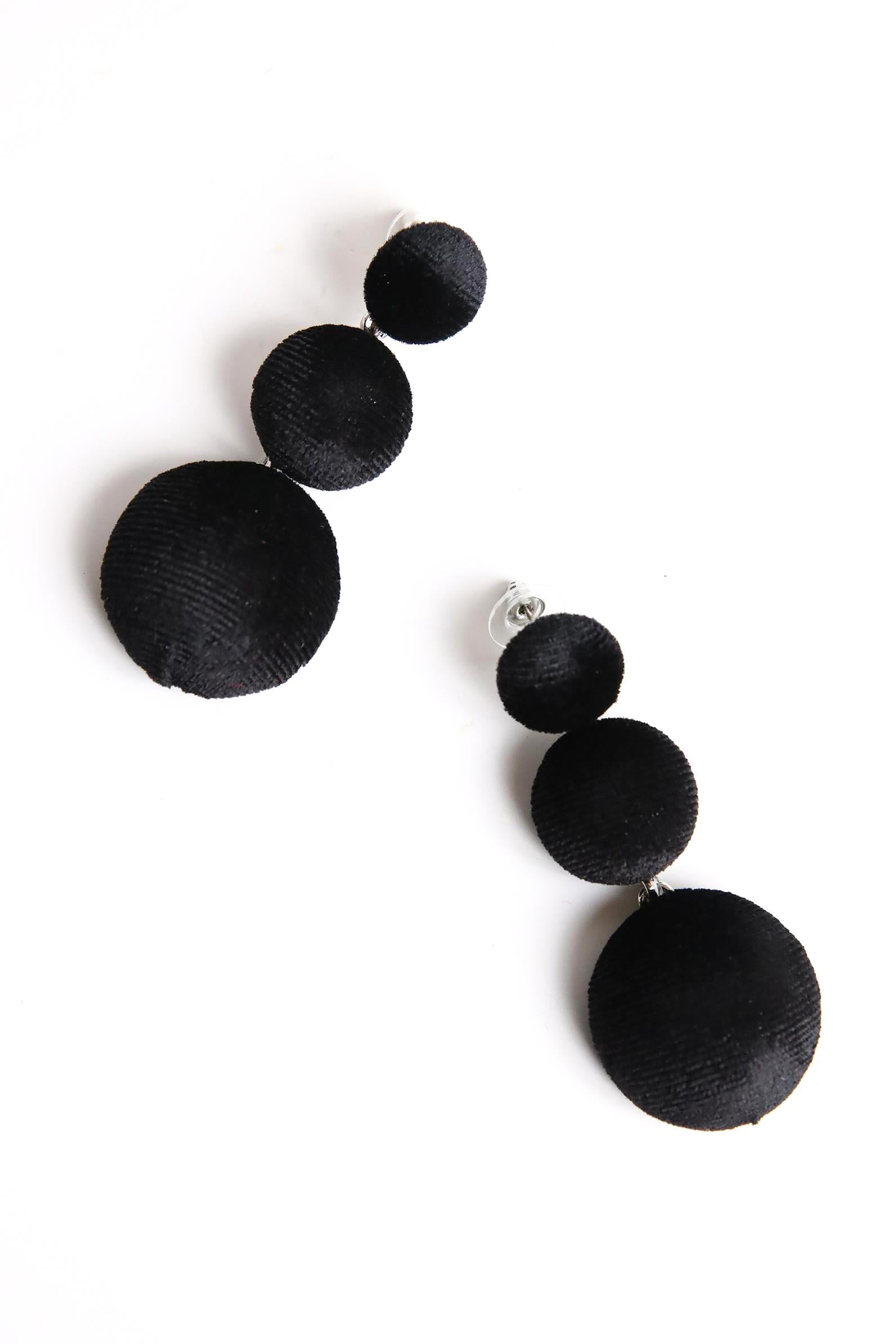 Kadife Kumaş Kaplama Küpe - Şaman Butik Kadife Kumaş Kaplama Küpe