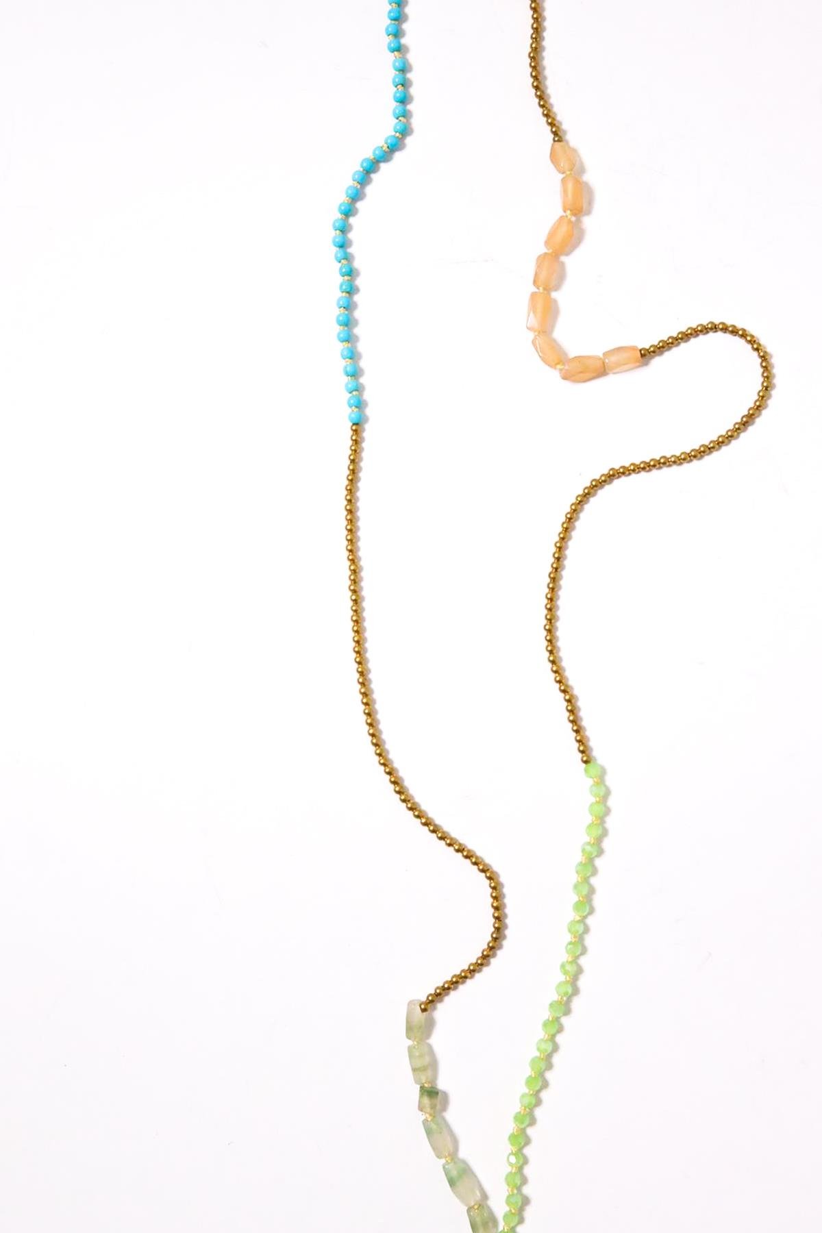 Doğal Taşlı Bronz Kolye - Şaman Butik Doğal Taşlı Bronz Kolye