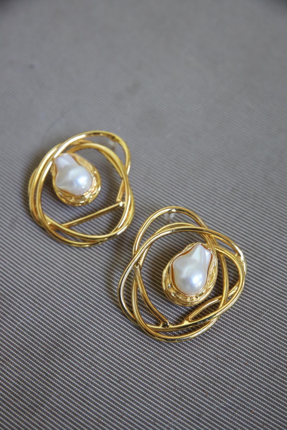 Gold Rengi Reçğine Halka Küpe