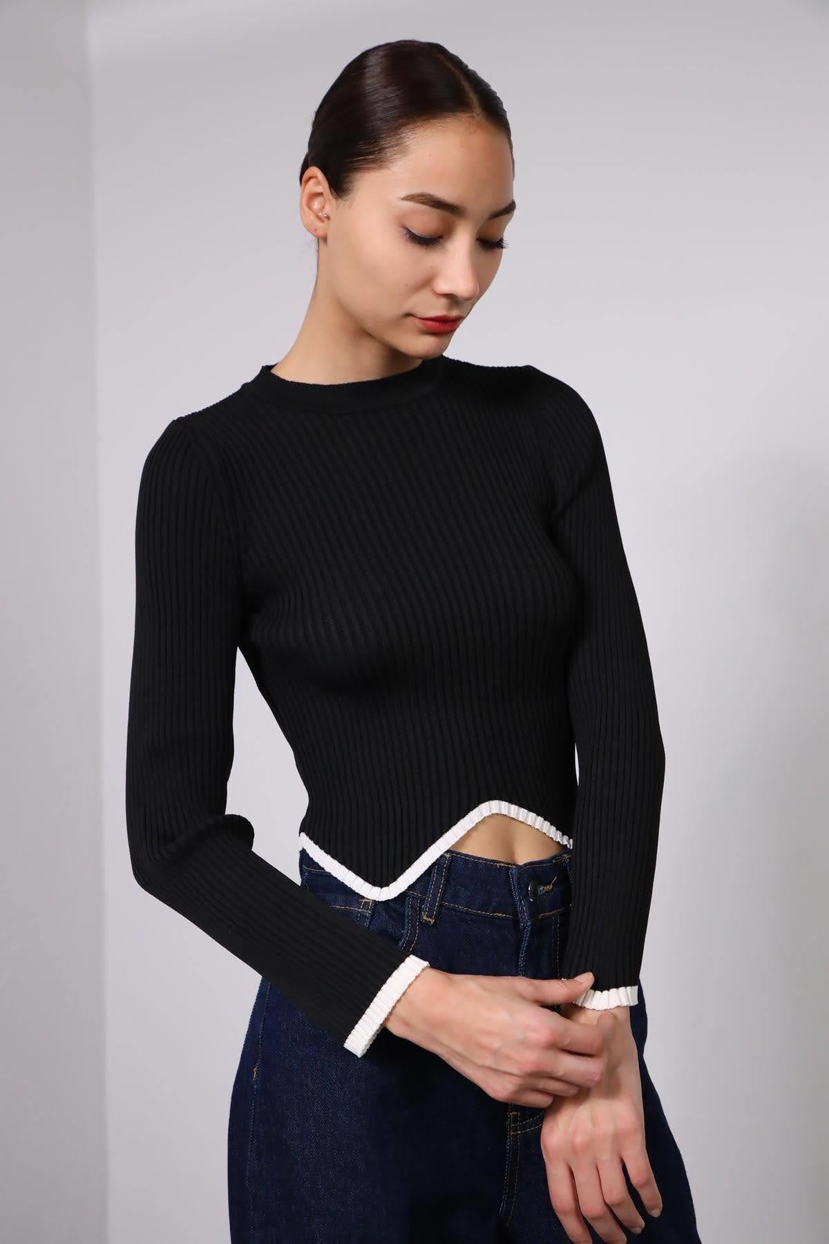 Siyah Triko Body Kazak - Şaman Butik Siyah Triko Body Kazak