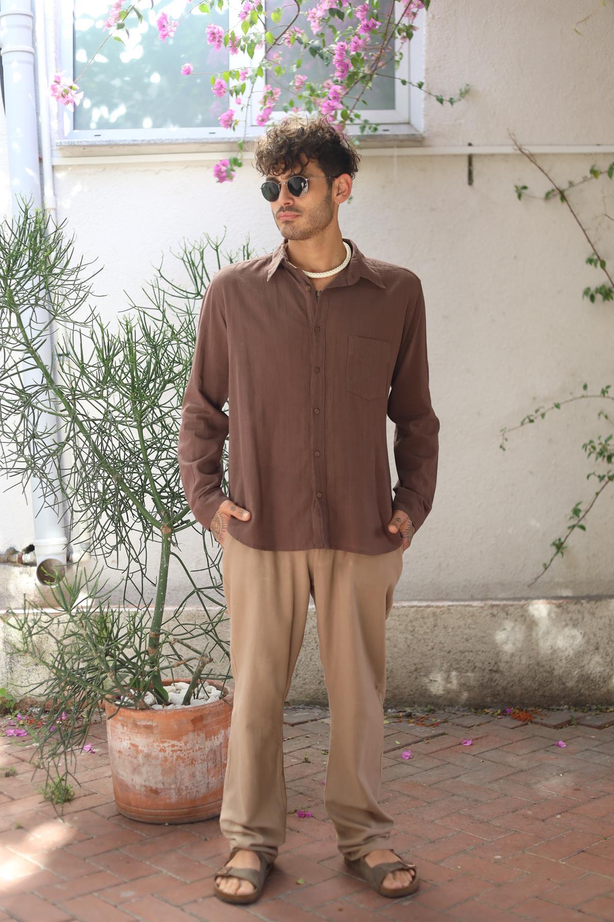 Sand Color Mens Pants