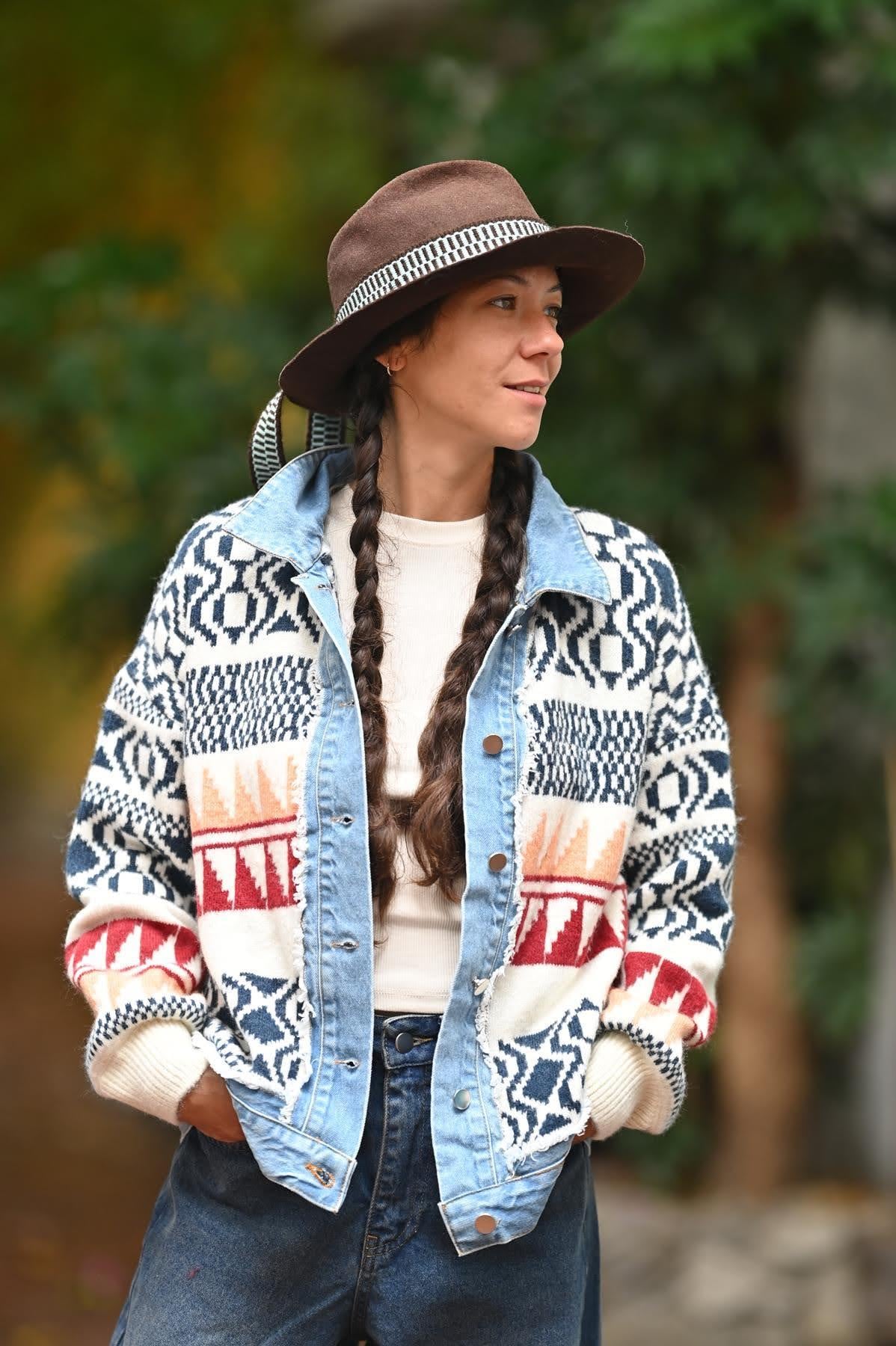 Lacivert Kot Detaylı Triko Ceket