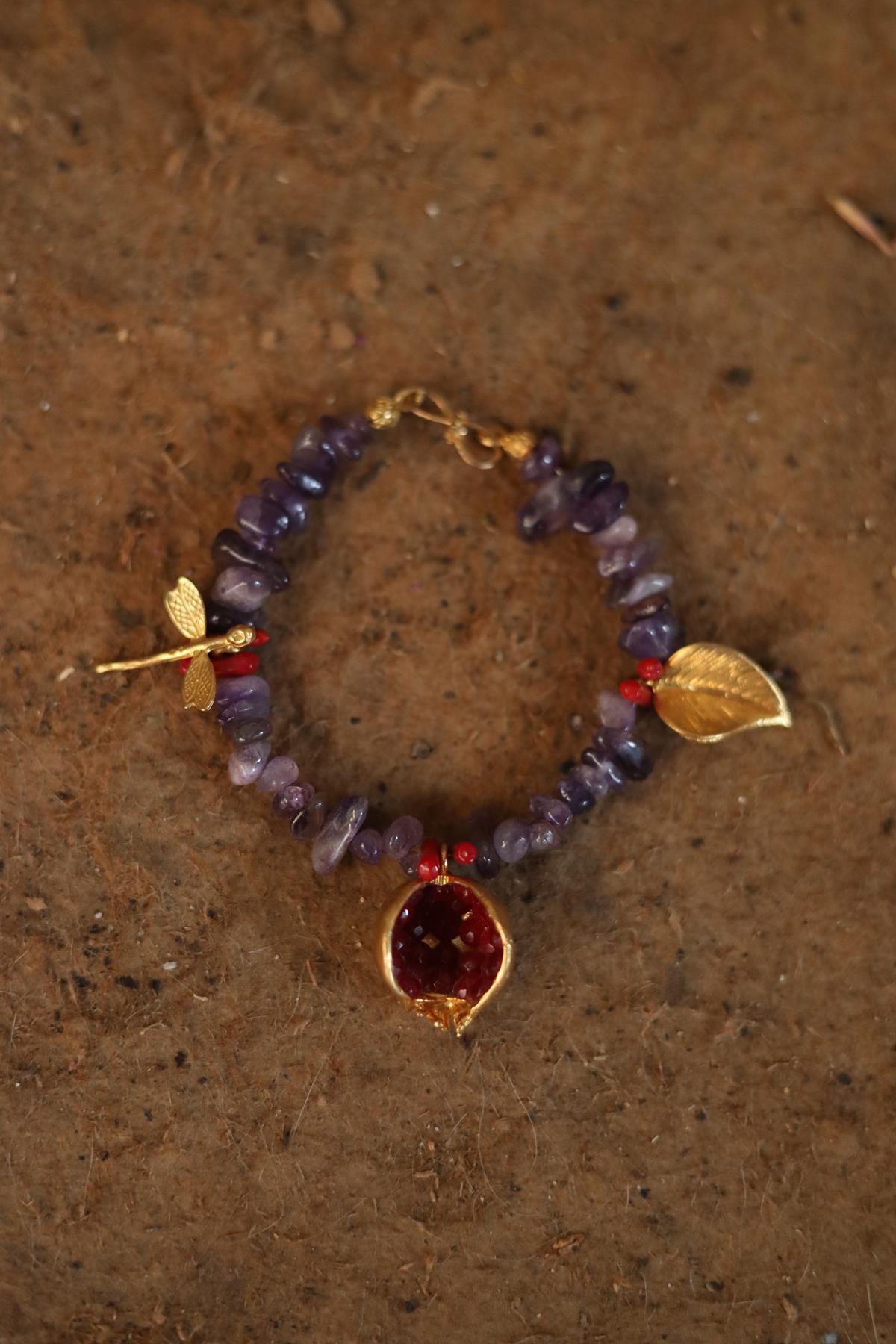 Amethyst Pomegranate Bracelet