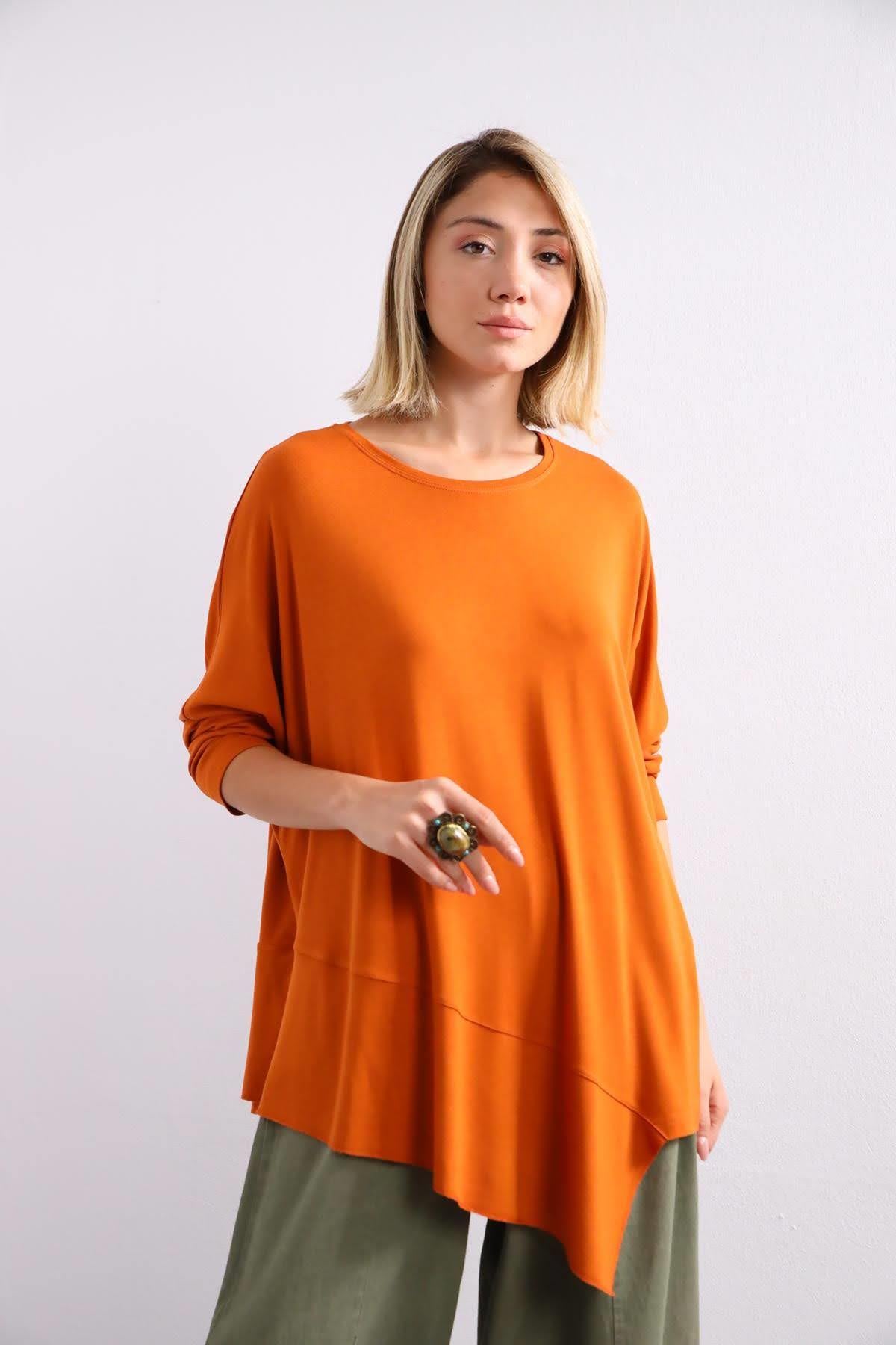 Orange Patched Blouse - Şaman Butik | Shop Online Orange Patched Blouse