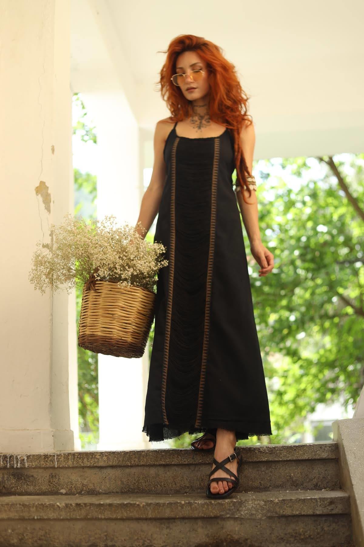 Black Backless Authentic Dress