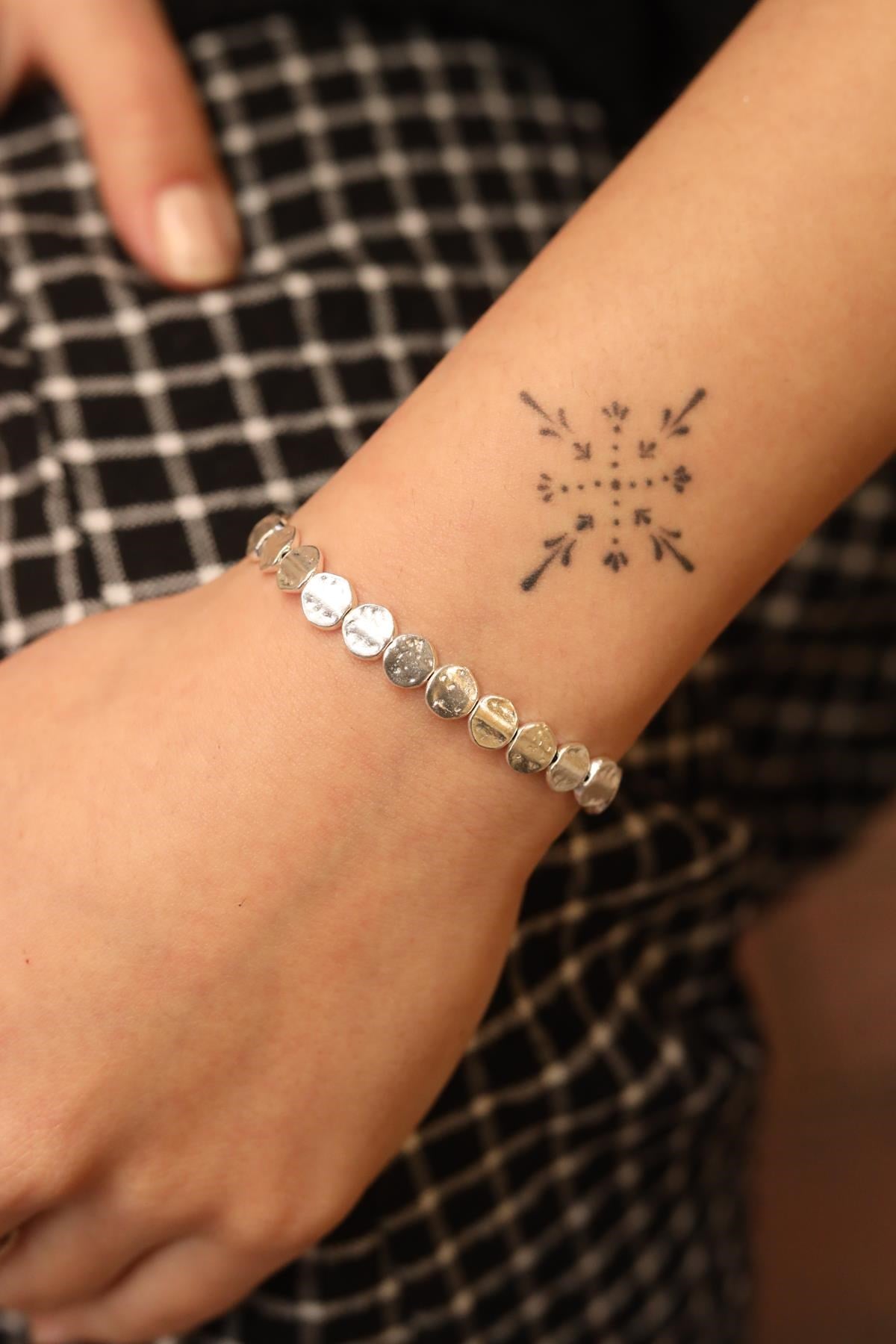 Alloy Mikron Gümüş Kaplama Mercimek Bileklik