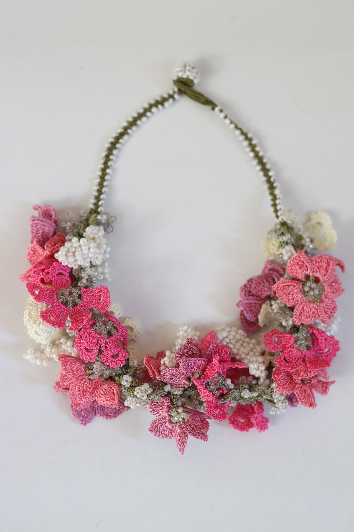 Beaded Needle Lace Design Necklace