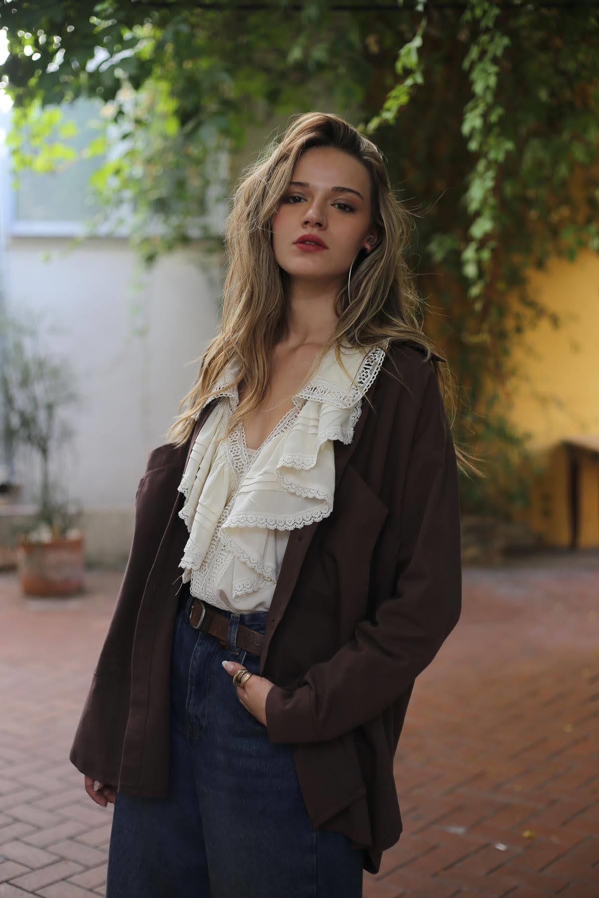 Brown Color Big Pocket Jacket