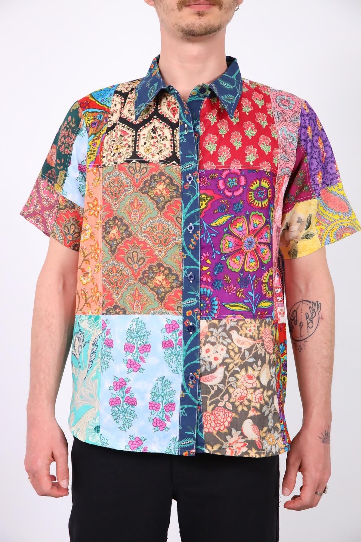 Patchwork Yakalı Gömlek - Şaman Butik Patchwork Yakalı Gömlek