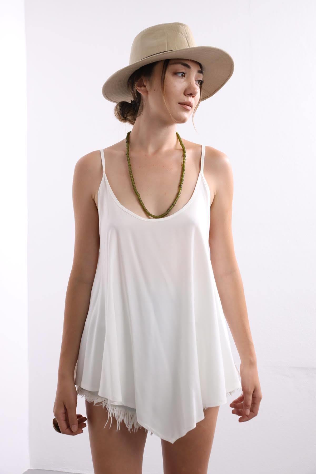 Beyaz Salaş Atlet - Şaman Butik Beyaz Salaş Atlet