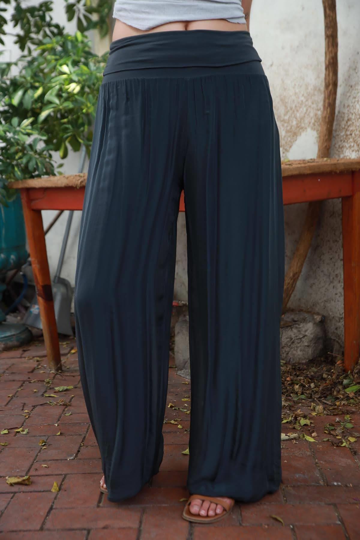 Antrasit İpek Pantolon