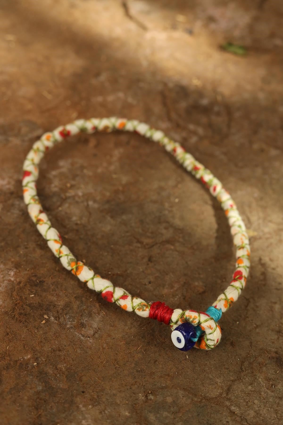 Renkli Nazar Boncuğu Detaylı Tasarım Kolye