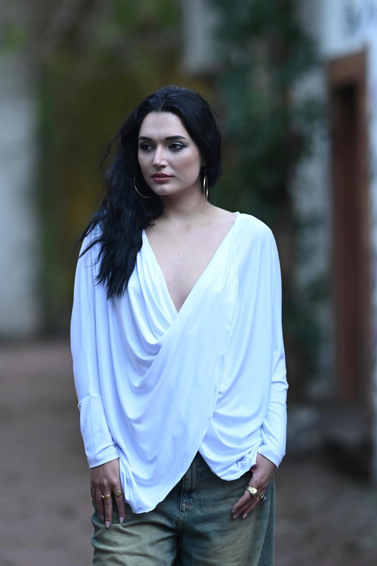 White Loose Designer Blouse