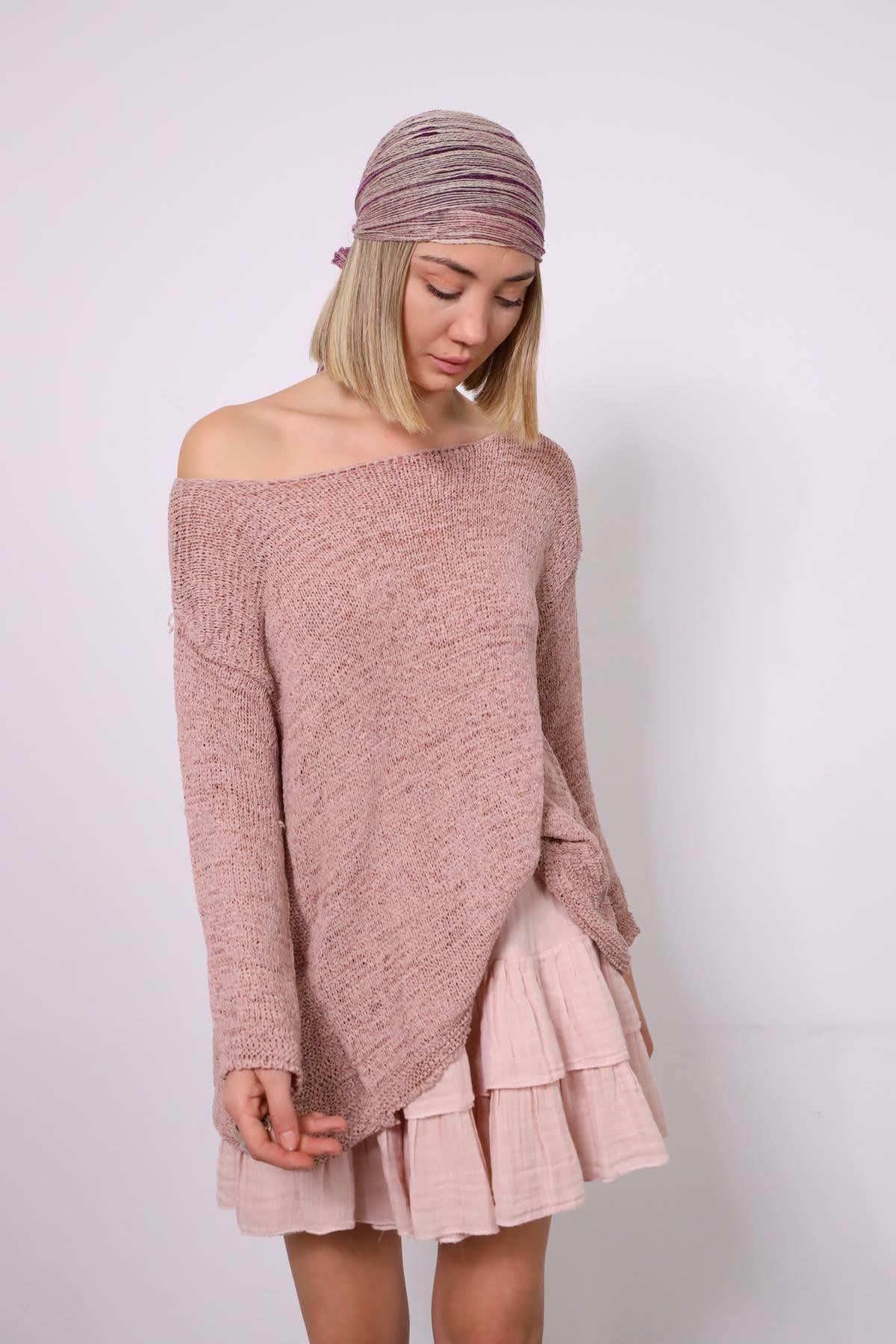 Pudra Rengi Merserize Bluz - Şaman Butik Pudra Rengi Merserize Bluz