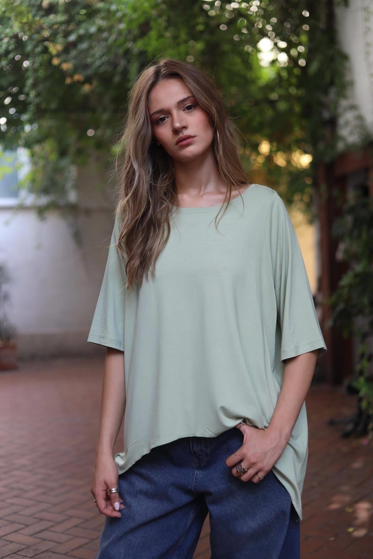 Light Green Long Sides Blouse
