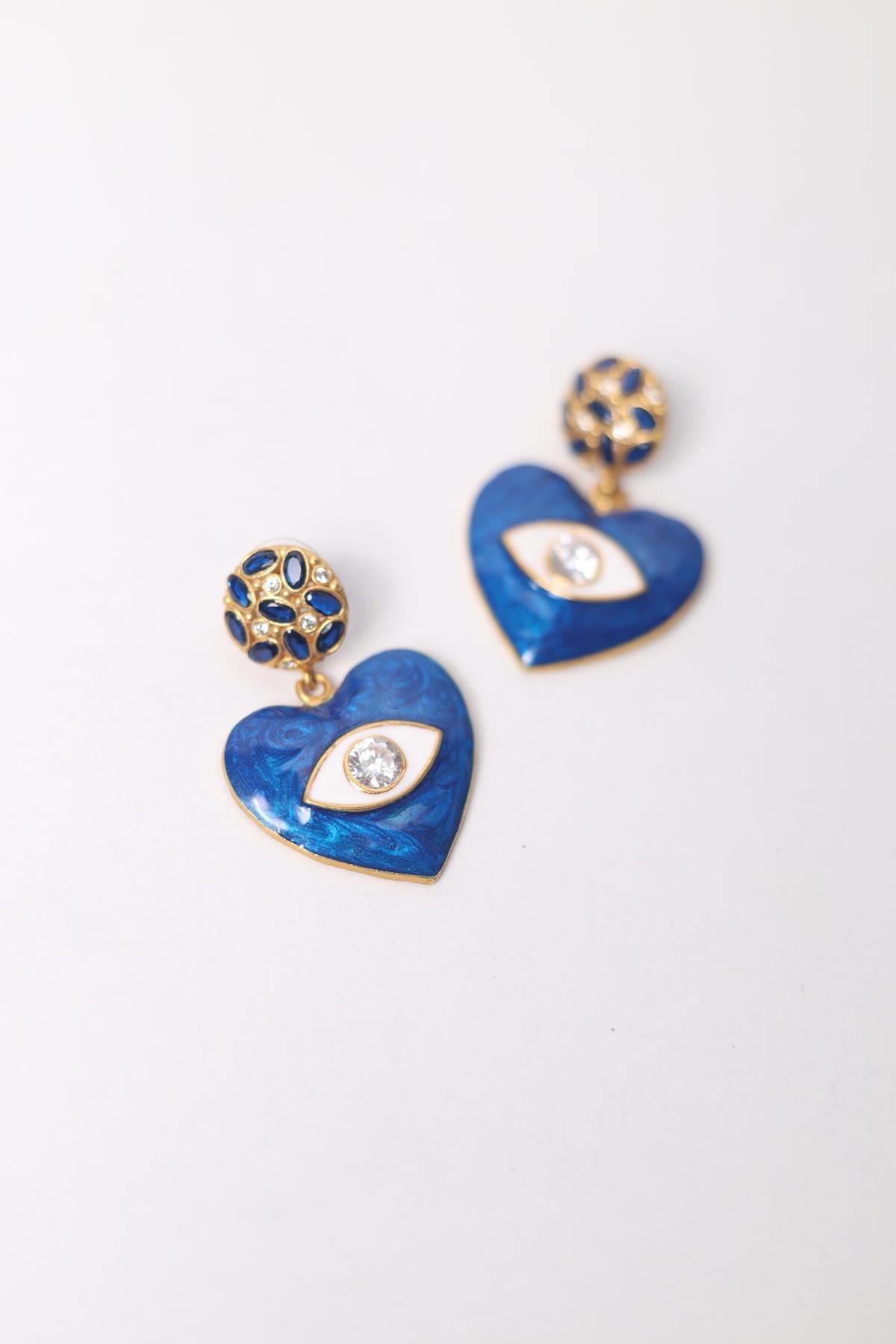 Enamel Eye Detailed Design Earrings