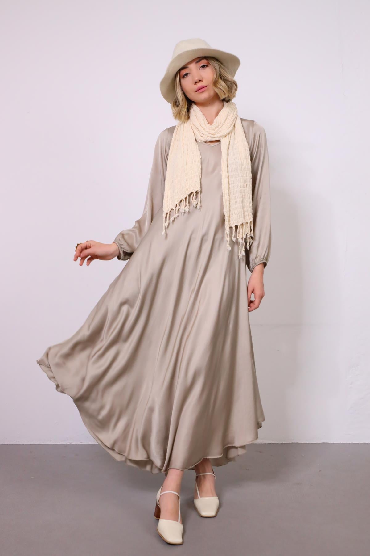 Ekru Bürümcük Fular - Şaman Butik Ekru Bürümcük Fular