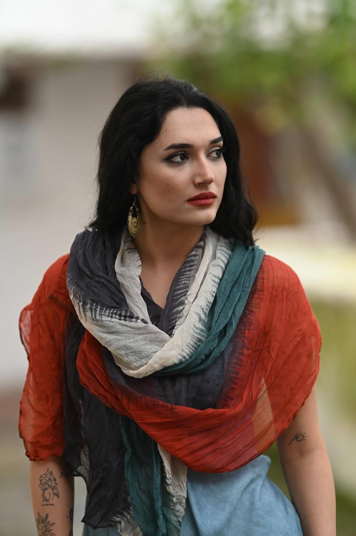 Dört Renkli Pamuk Şal