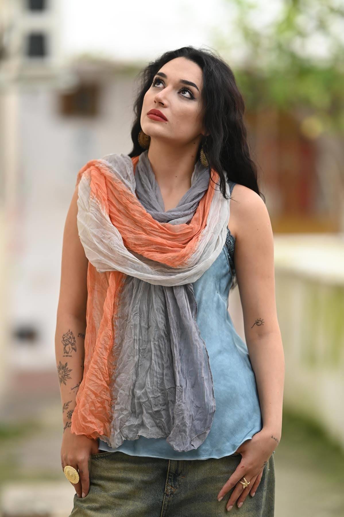 Dört Renkli Pamuk Şal