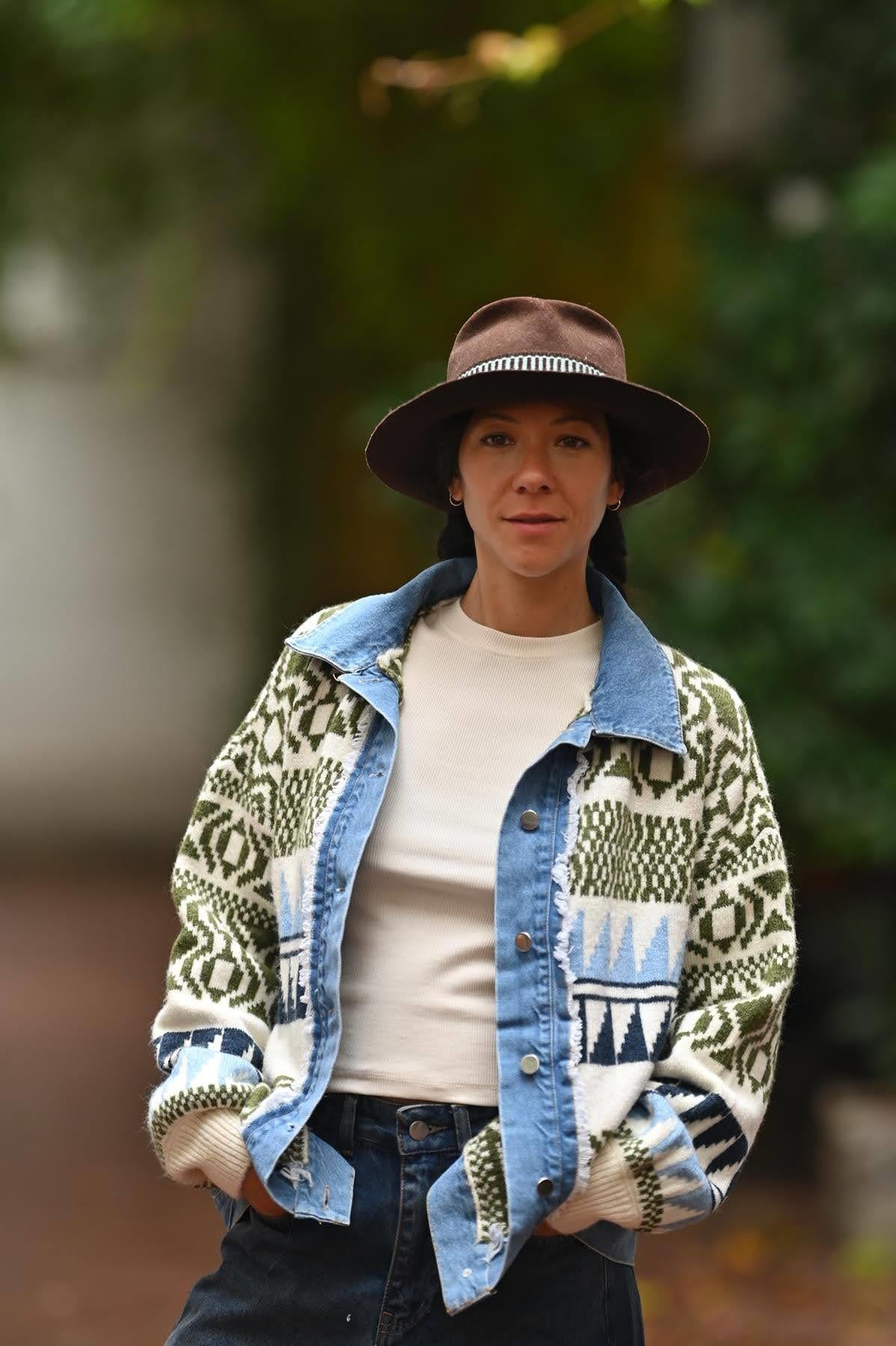 Haki Kot Detaylı Triko Ceket