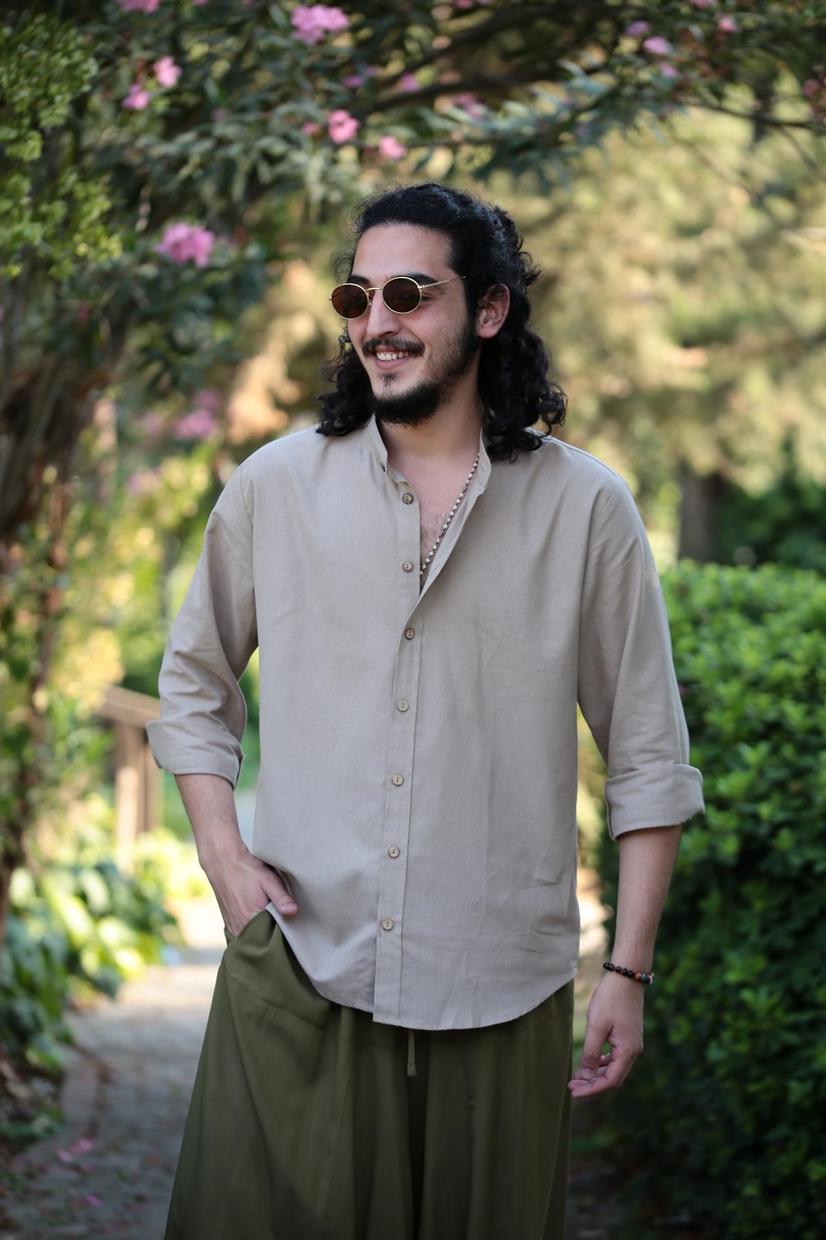 Camel Hakim Yaka Gömlek - Şaman Butik Camel Hakim Yaka Gömlek