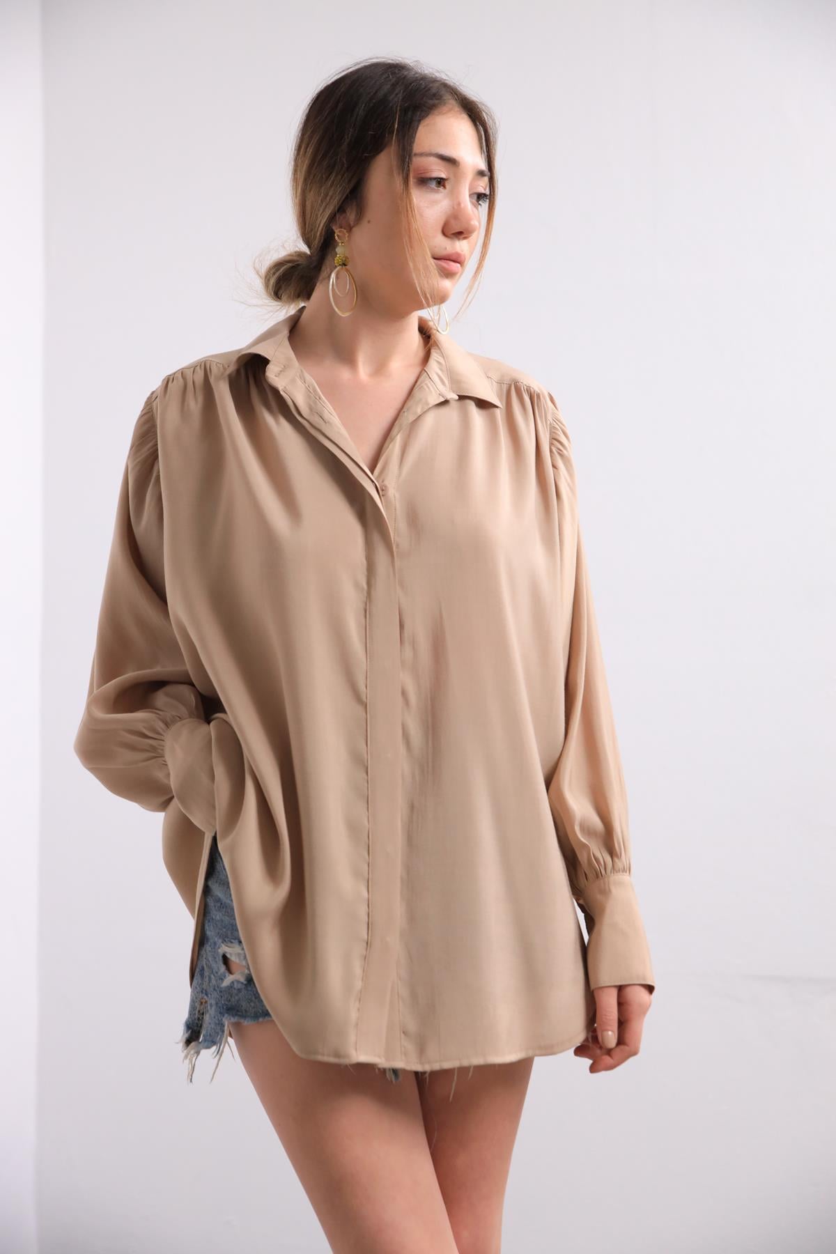  Vizon Kalın Manşetli Gömlek